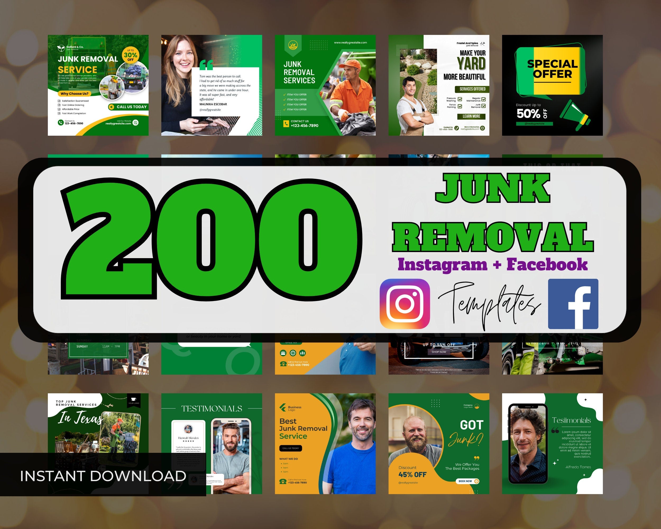 200+ Junk Removal Business Social Media Templates | Junk Removal | Junk Removal Business Social Media | Trash Removal Instagram Templates