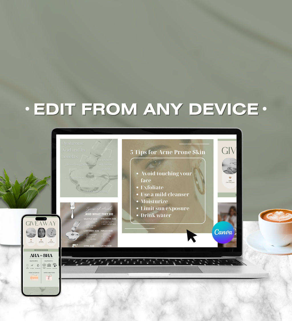 Skincare Instagram Posts | Skincare Canva Templates | Esthetician | Skincare Posts | Skincare Social Media Instagram  | Acne | Dermatologist