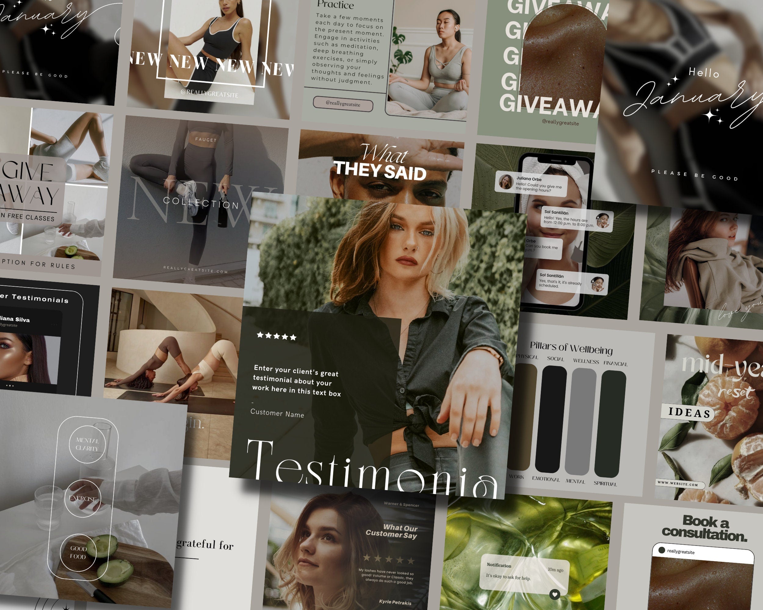 160 Wellbeing Coach Marketing Templates