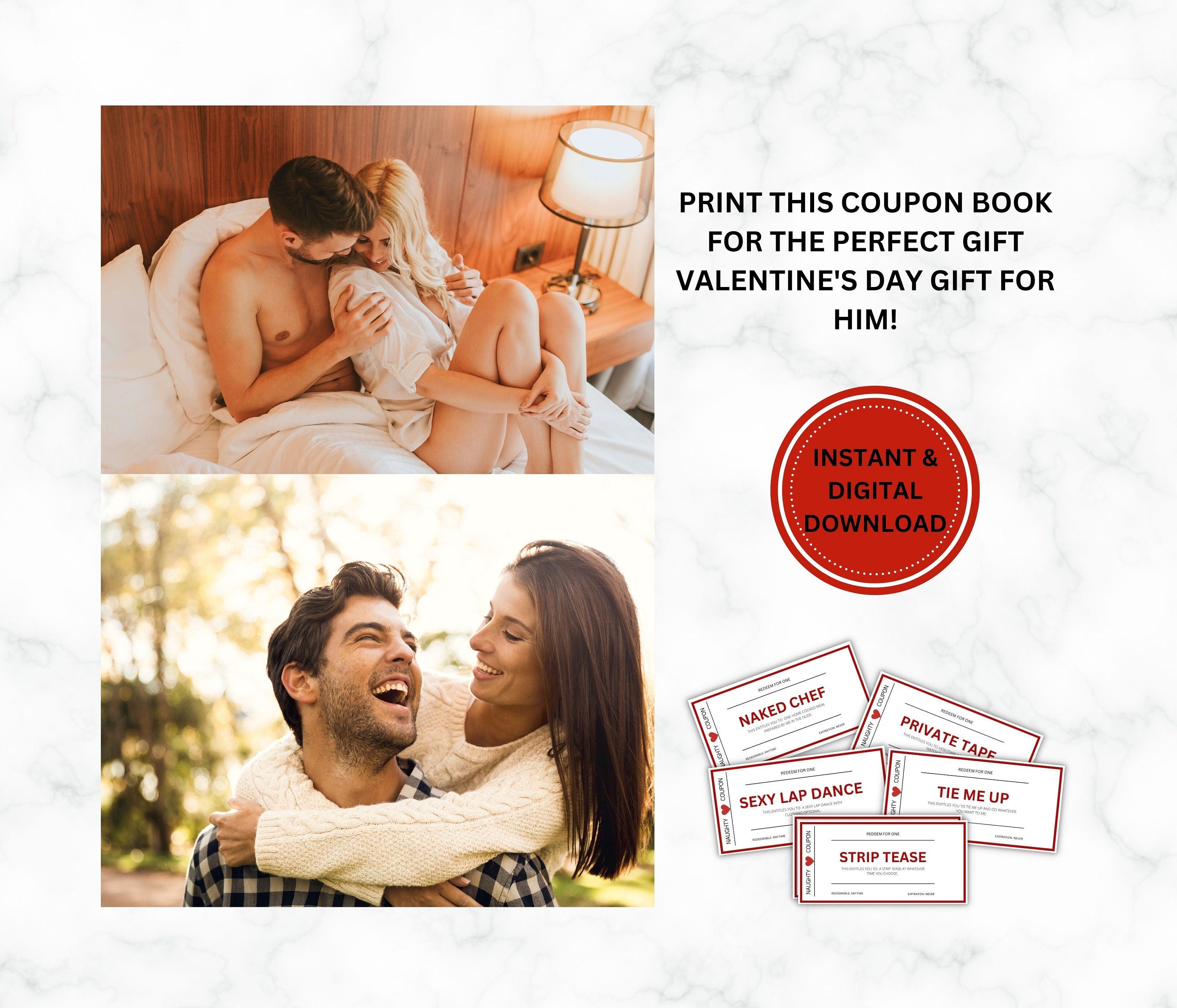 Naughty Valentine Coupon Book, Kinky Valentines Love Coupons, PRINTABLE Adult Valentine's Day Cards, Valentine's Day Gift, Instant Download