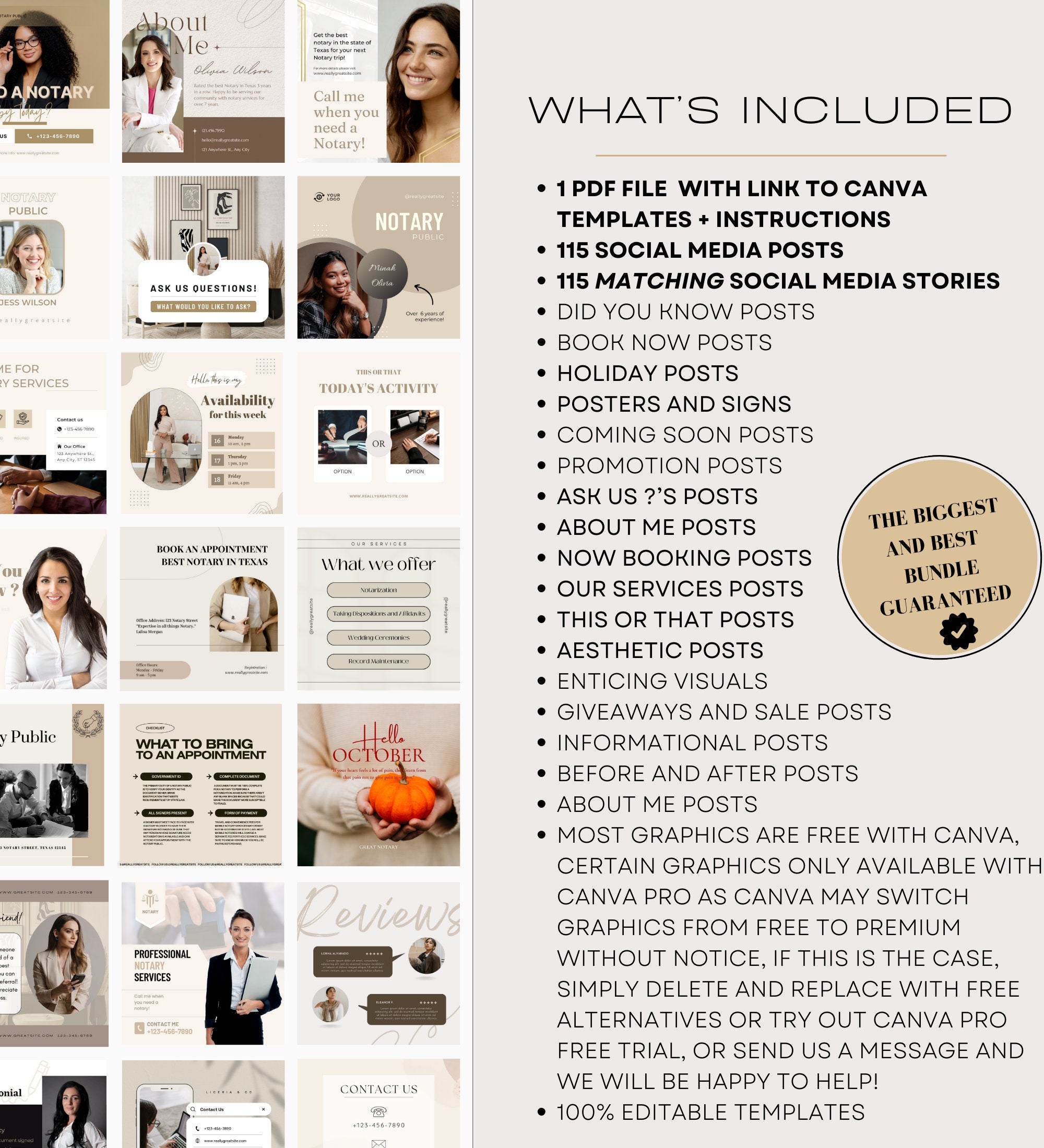 Notary Marketing | Notary Signing Agent | Notary Social Media | Loan Signing Agent | Notary Instagram Posts |Notary Posts Templates |IG Post