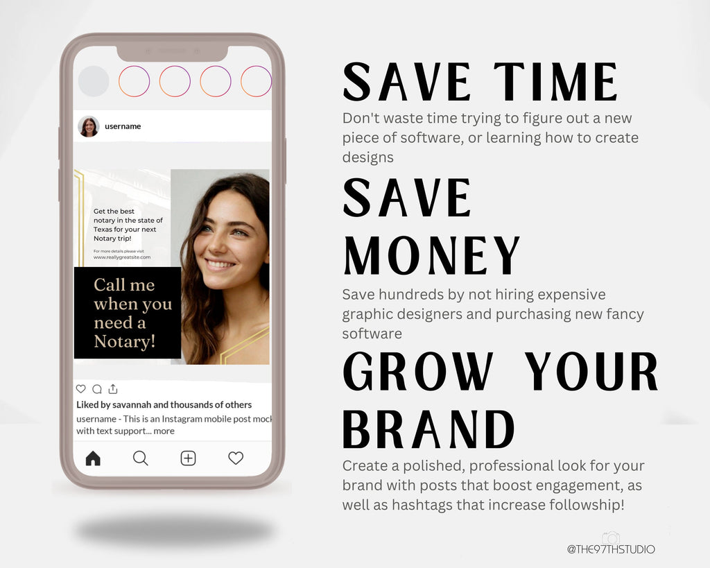Notary Marketing | Notary Signing Agent | Notary Social Media | Loan Signing Agent | Notary Instagram Posts |Notary Posts Templates |IG Post
