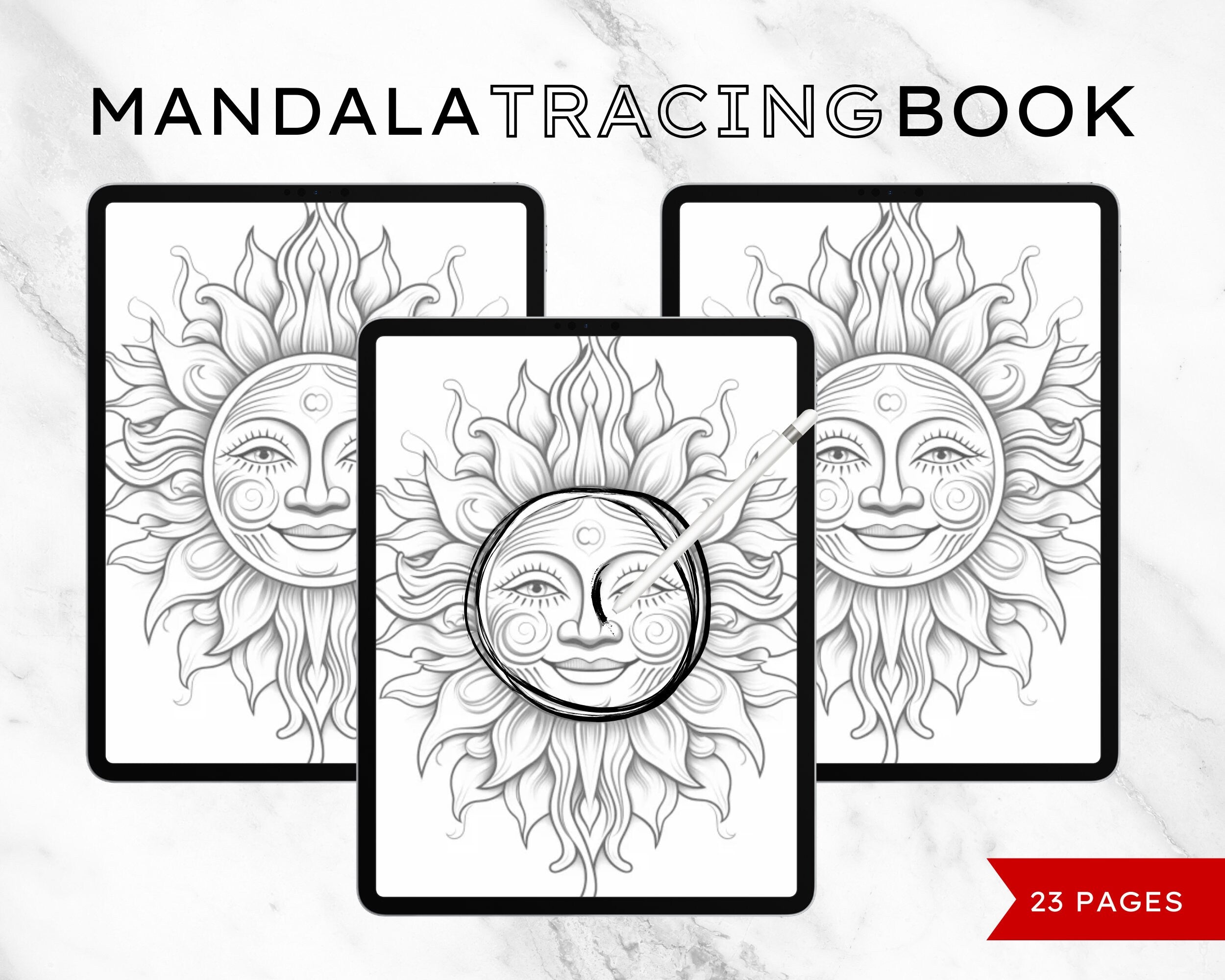 Mindfulness Tracing Book for Kindle and iPad | Kindle Scribe PDF | Stress Relief | Tracing Pages | Mindfulness Book