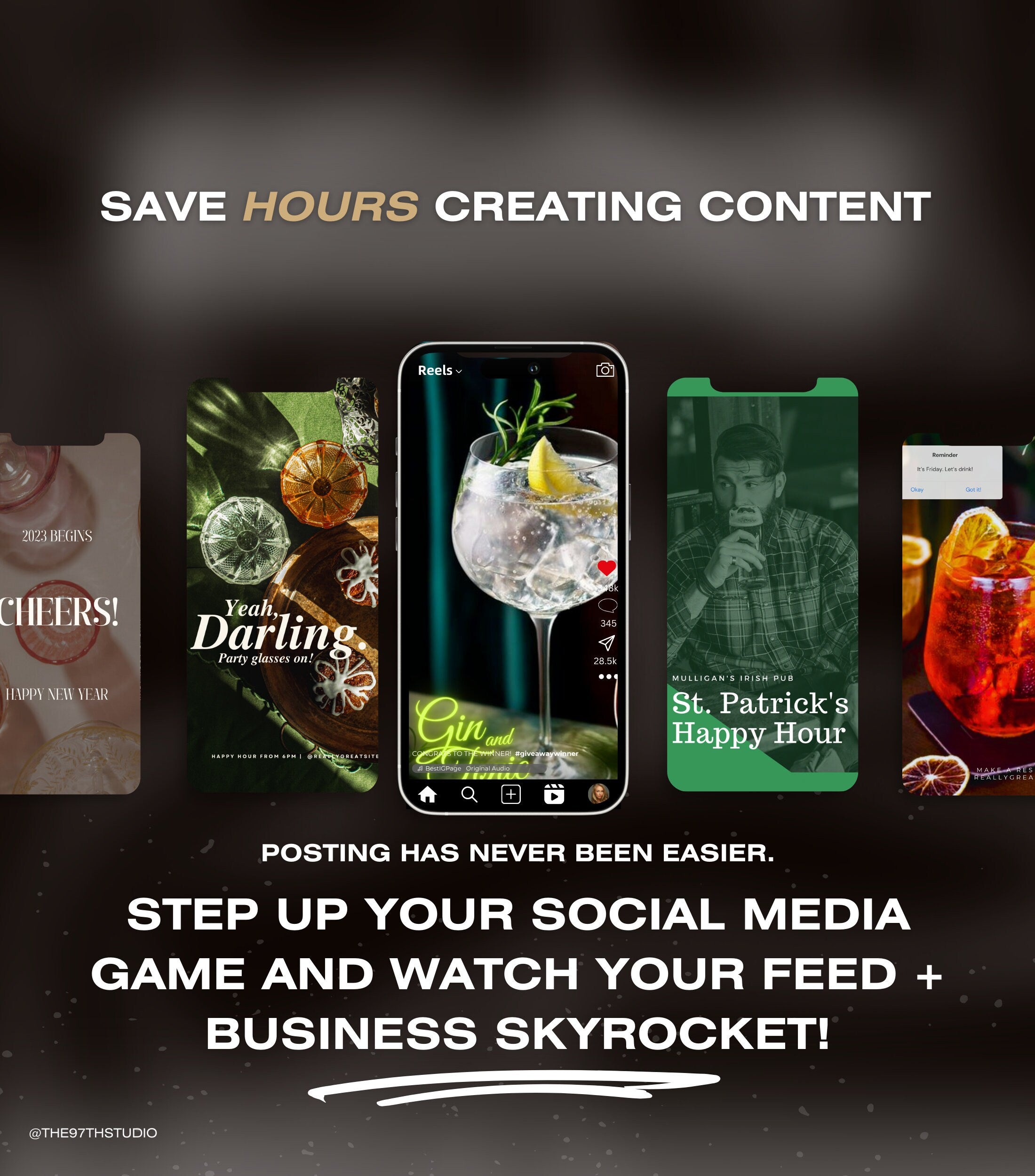 Cocktail Bar Instagram Templates | Cocktail Templates | Brewery Instagram | Pub Instagram Templates | Bar Lounge Marketing | Bar IG Branding