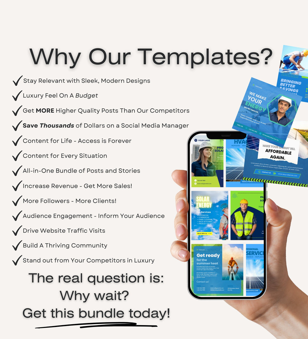 Solar Energy Company Instagram Template Posts | Solar Energy Business Marketing | Solar Energy Business | Solar Energy Instagram Posts