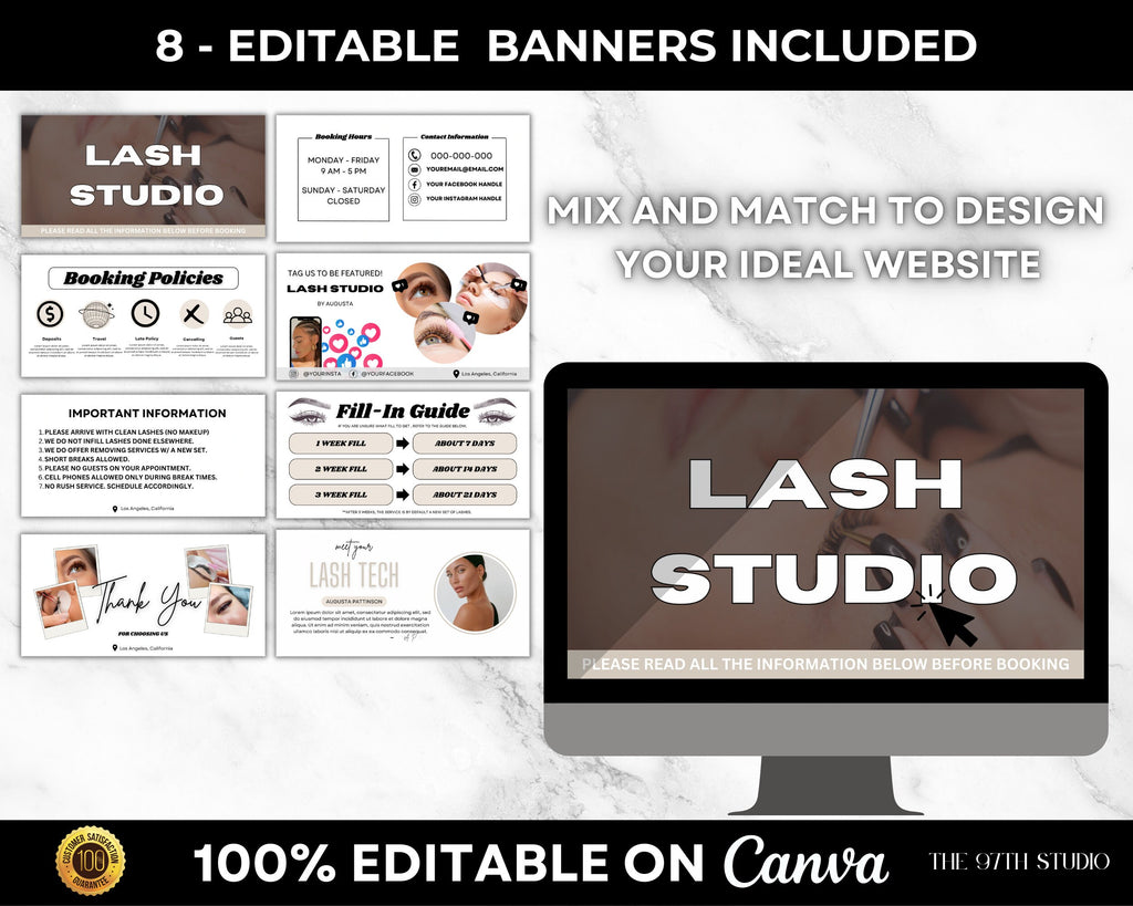 Acuity Scheduling Site Template, Editable DIY Booking Site Template, DIY Acuity Site, Booking Site, Lash Tech Acuity Template, Luxury Site