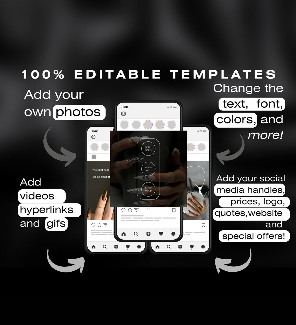 Nail Tech Instagram Templates | Nail Tech Instagram Posts | Nail Tech Instagram | Nail Tech Social Media Instagram Posts | Manicurist Posts
