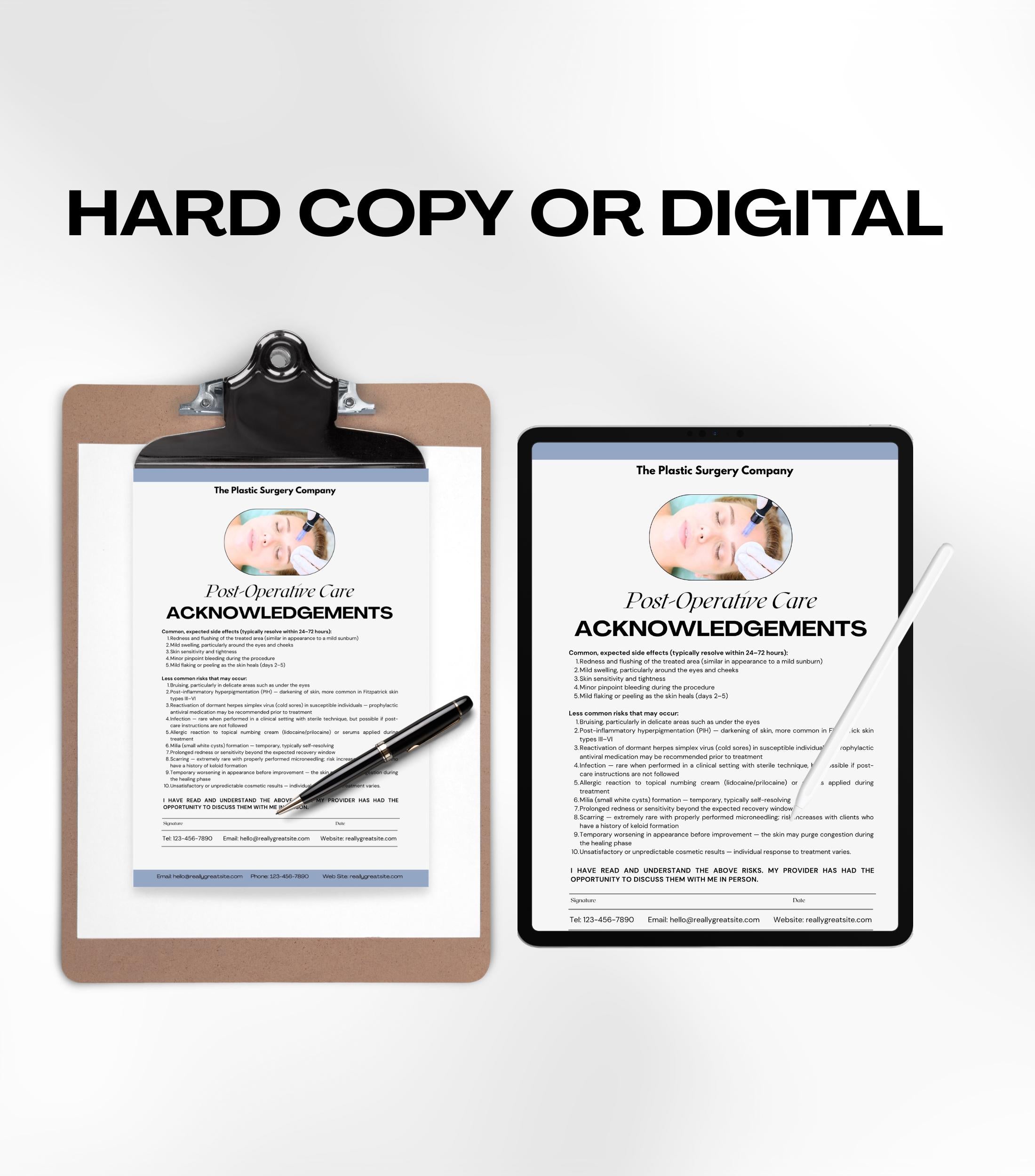 MICRONEEDLING Forms Bundle, Medspa Client Intake, Consent, Photo Release, Aftercare Forms (Canva Template) Medical Form Templates