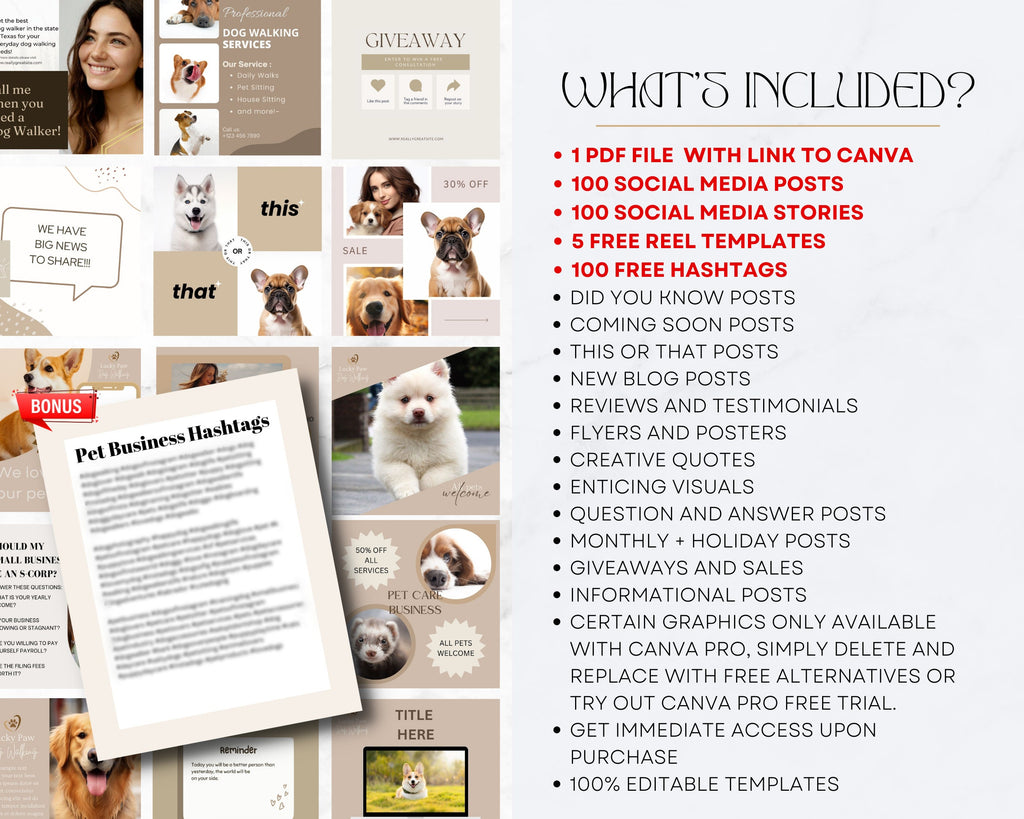 200 Dog Walking Instagram Template,Dog Walking Social Media, Dog Walking Business, Social Media Marketing,Dog Instagram Templates,Dog Walker