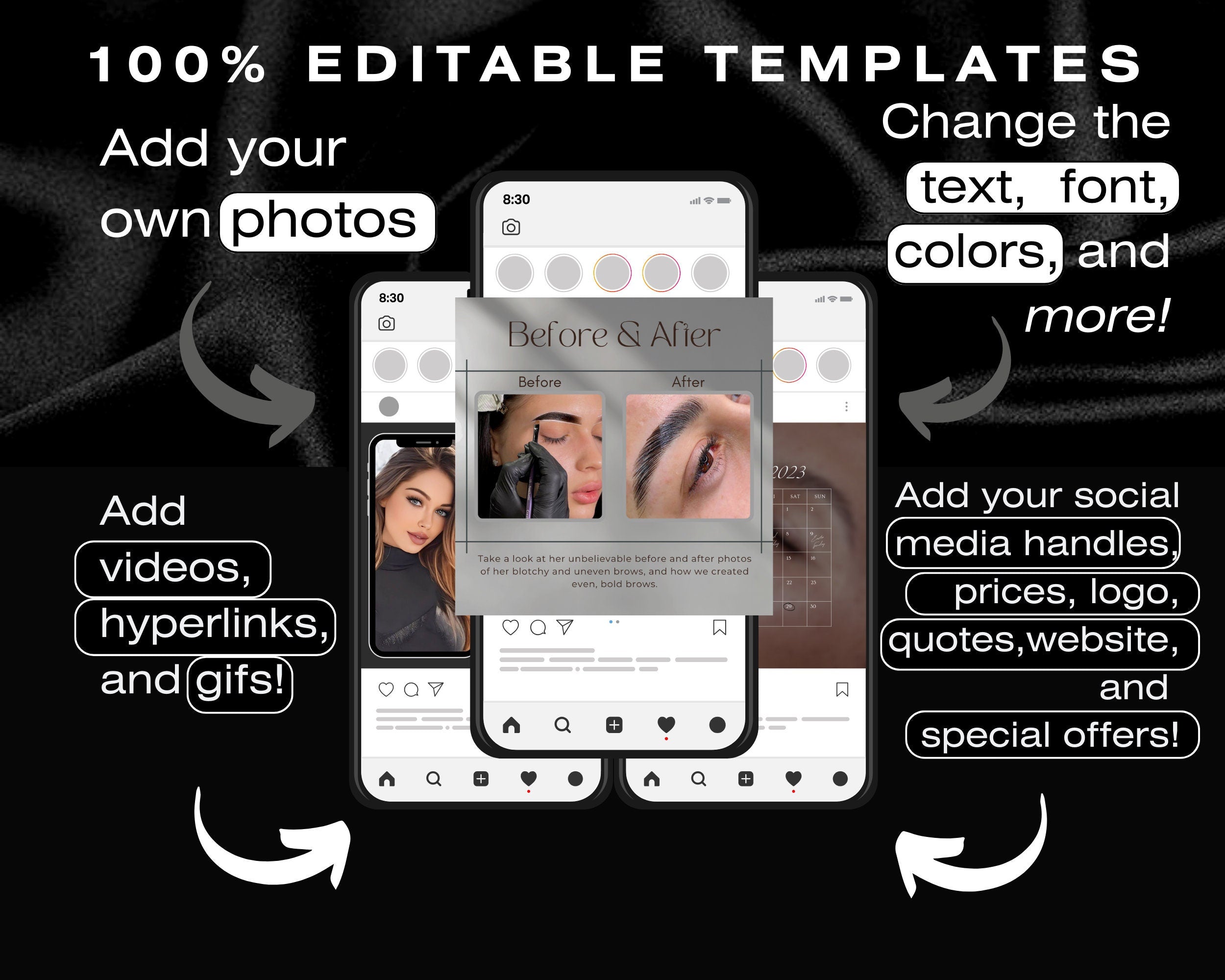 140 Lash Lift Instagram Templates, Brow Lamination Posts, Lash Tech Instagram Post, Lash Lamination Templates, Lash Tech Social Media Post