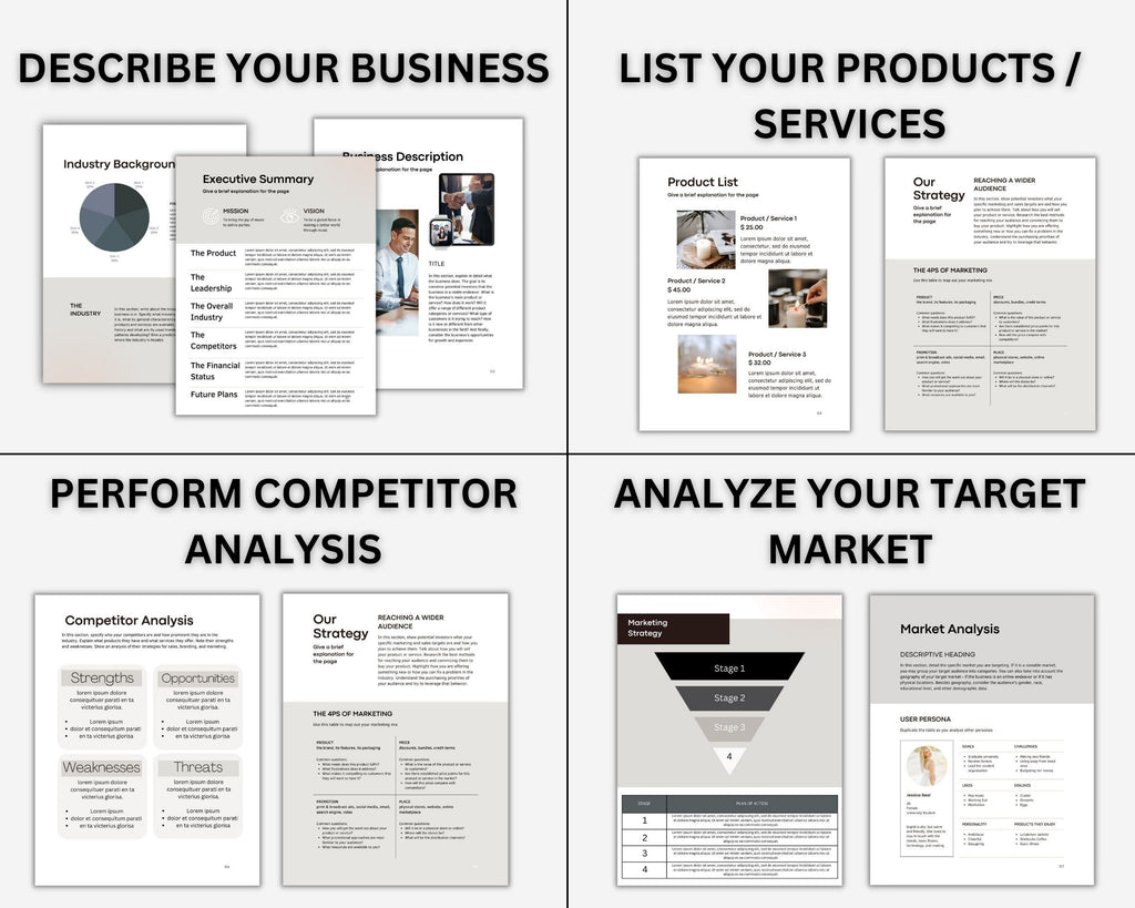 Editable Business Plan Template, Canva Start Up Workbook (Digital Download)