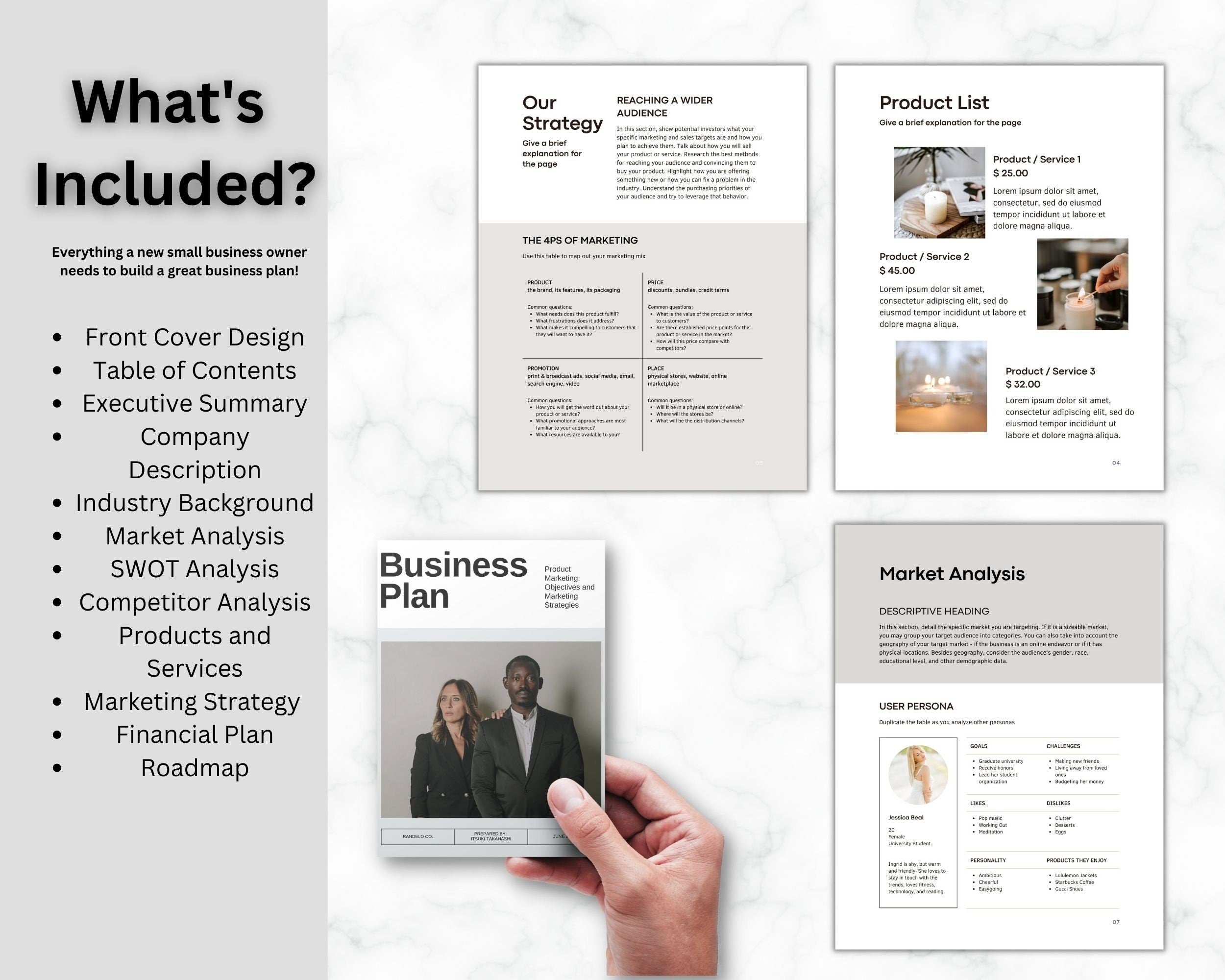 Editable Business Plan Template, Canva Start Up Workbook (Digital Download)
