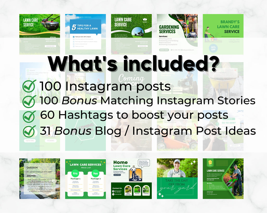 100+ Lawn Care Business Social Media TEMPLATES | Landscaper | Instagram Posts | Landscaper Social Media | Lawn Care Posts | Landscaping Post