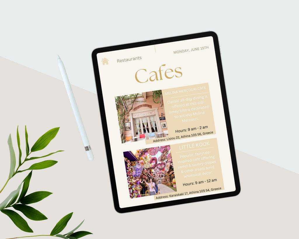 Travel Itinerary Mobile Template Modern Minimal Classic, Editable on Canva, Printable, Digital Template Download, Traveling Guide GREECE