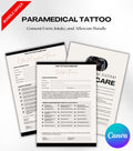 Paramedical Tattoo Business Forms, Paramedical Tattoo Client Intake Forms, Paramedical Tattoo Aftercare, Consent Form, Tattoo Aftercare Card