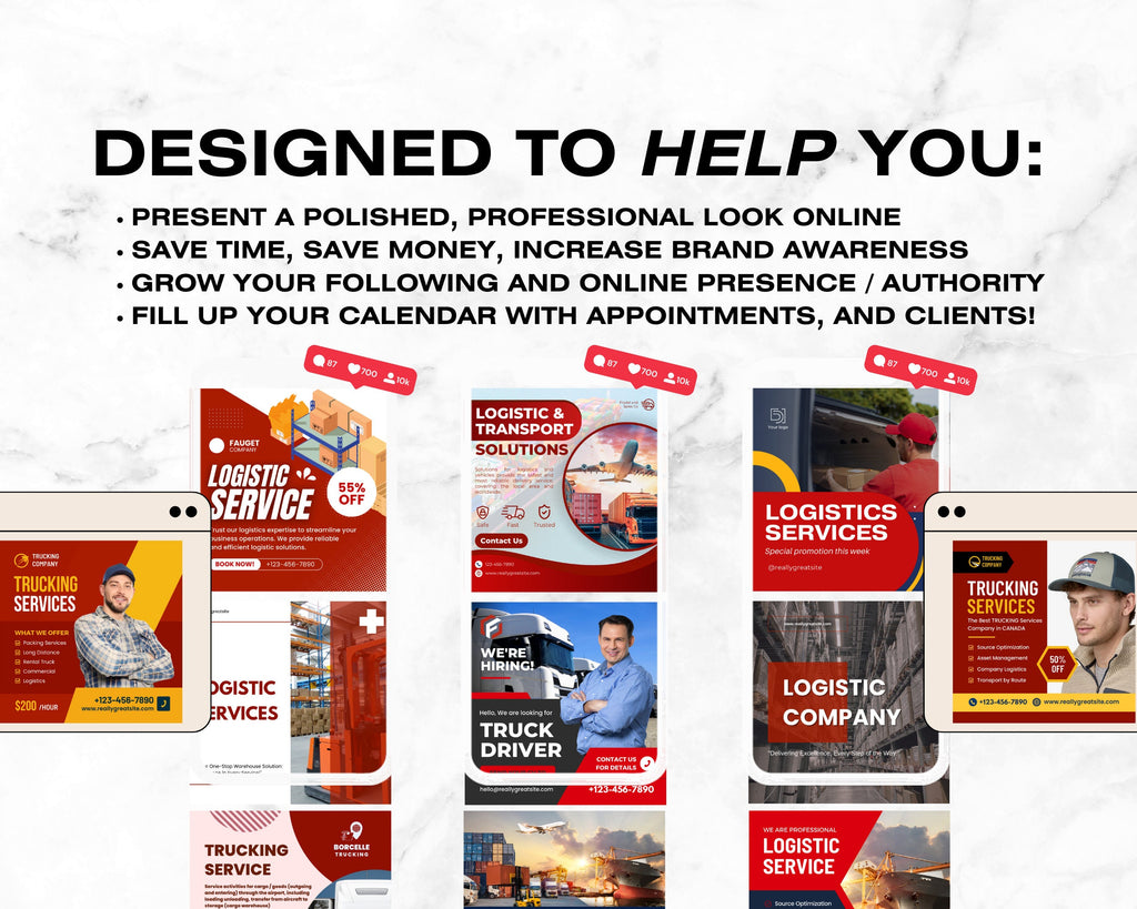 Logistics and Trucking Instagram Templates, Dispatch Flyer, Truck Dispatch Instagram, Freight Dispatch, Trucking Dispatch, Dispatch Business