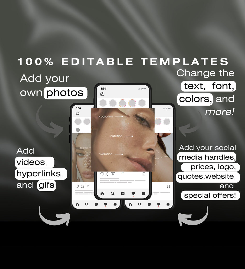 Skincare Instagram Posts | Skincare Canva Templates | Esthetician | Skincare Posts | Skincare Social Media Instagram  | Acne | Dermatologist