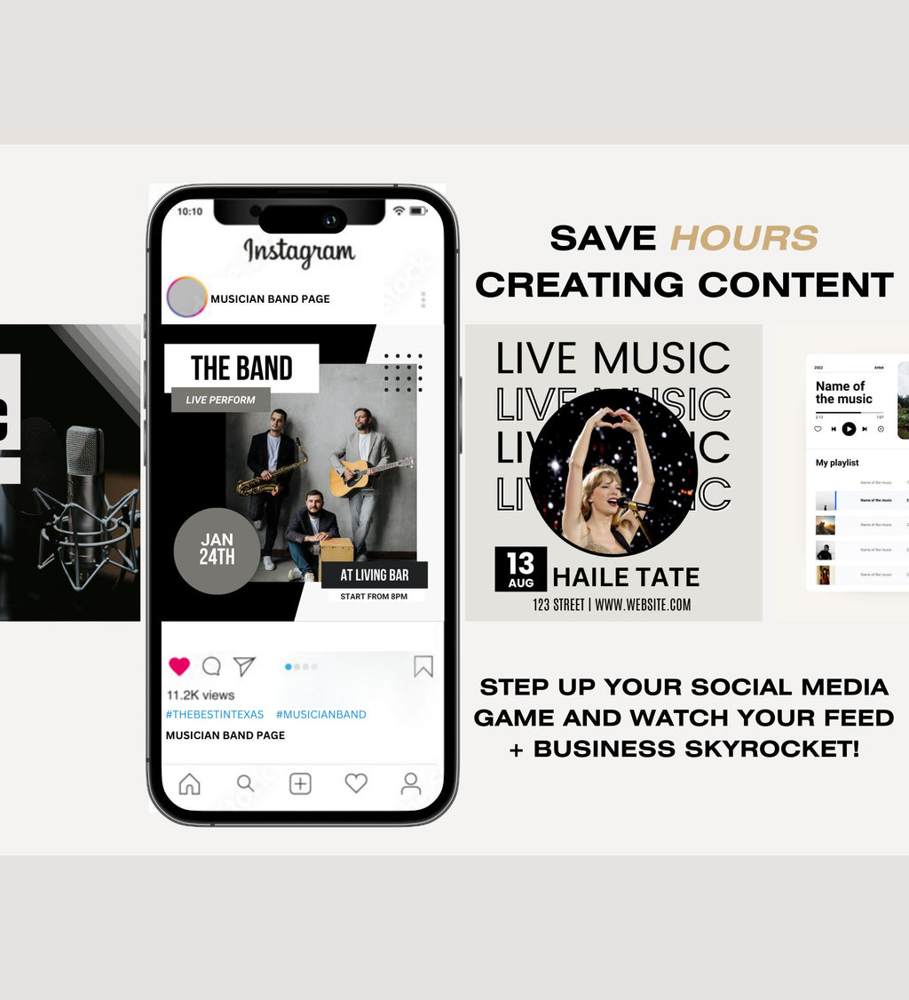Musician Instagram Posts | Musician Digital Marketing | Musician Social Media | Musician Instagram | Artist Social Media | Band Instagram