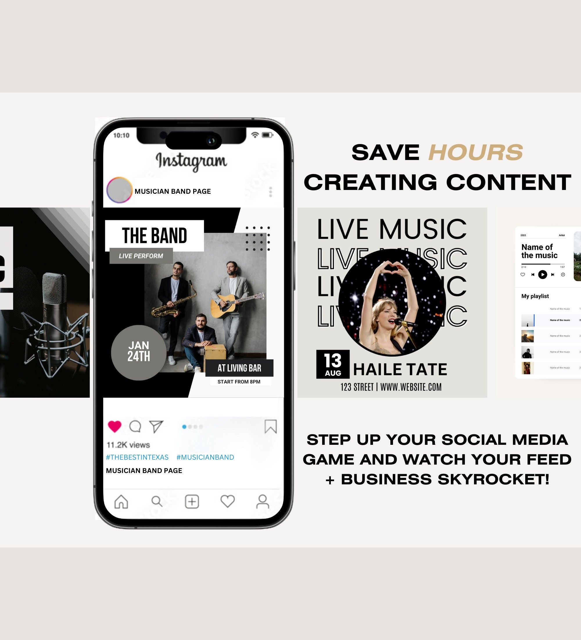 Musician Instagram Posts | Musician Digital Marketing | Musician Social Media | Musician Instagram | Artist Social Media | Band Instagram
