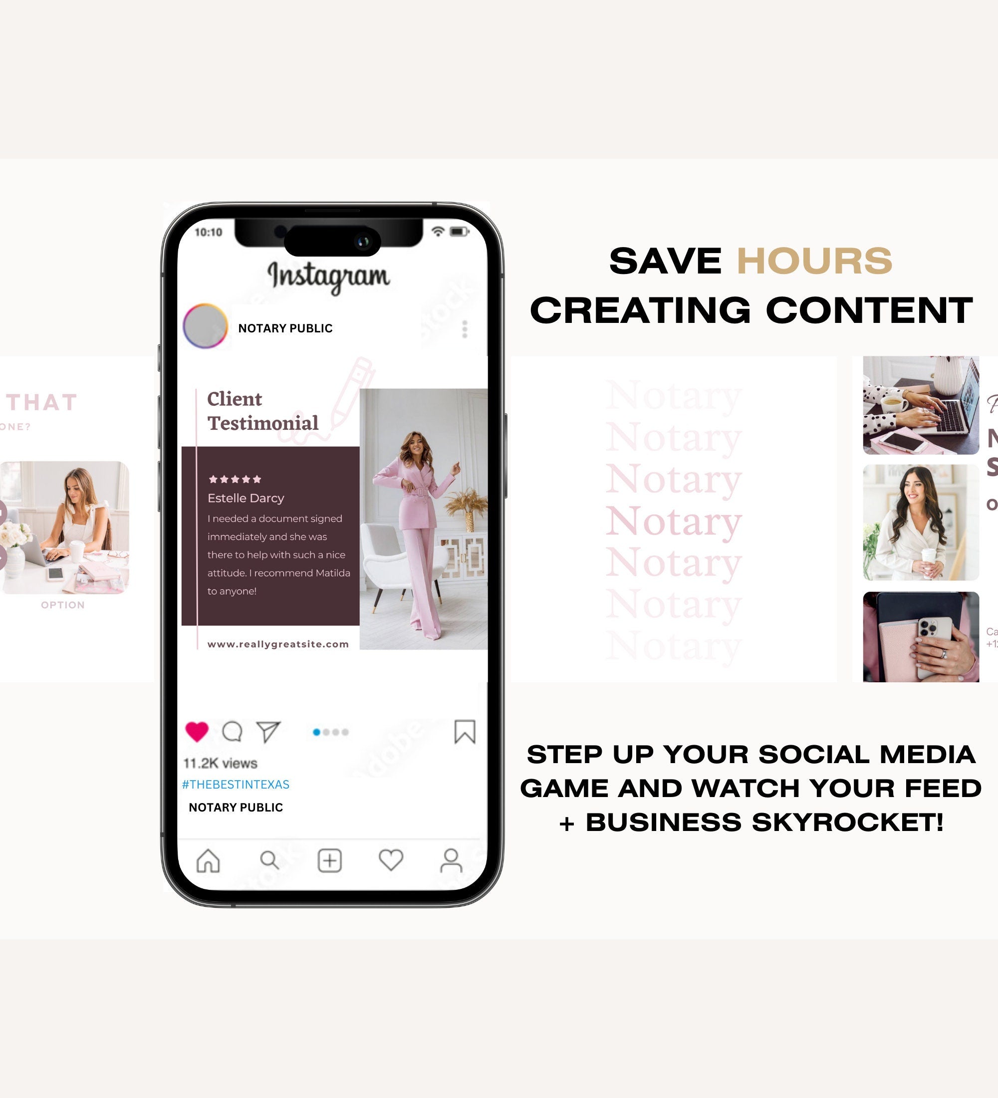 PINK Notary Marketing | Notary Signing Agent | Notary Social Media | Loan Signing Agent | Notary Instagram Posts | Notary Posts Templates