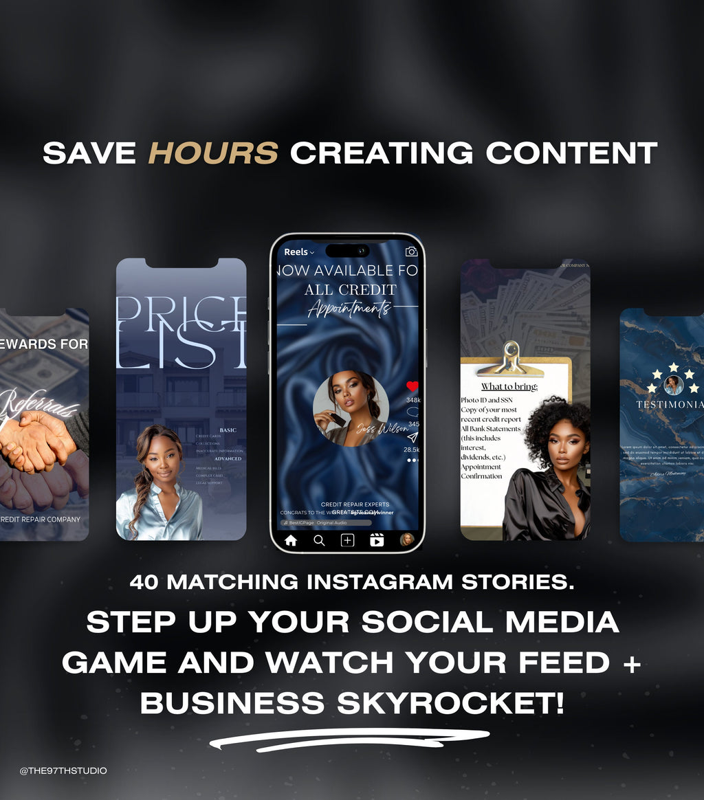 80 Credit Repair Instagram Templates | Credit Repair Posts | Credit Repair Flyer | Credit Repair Business IG Posts | Social Media Marketing