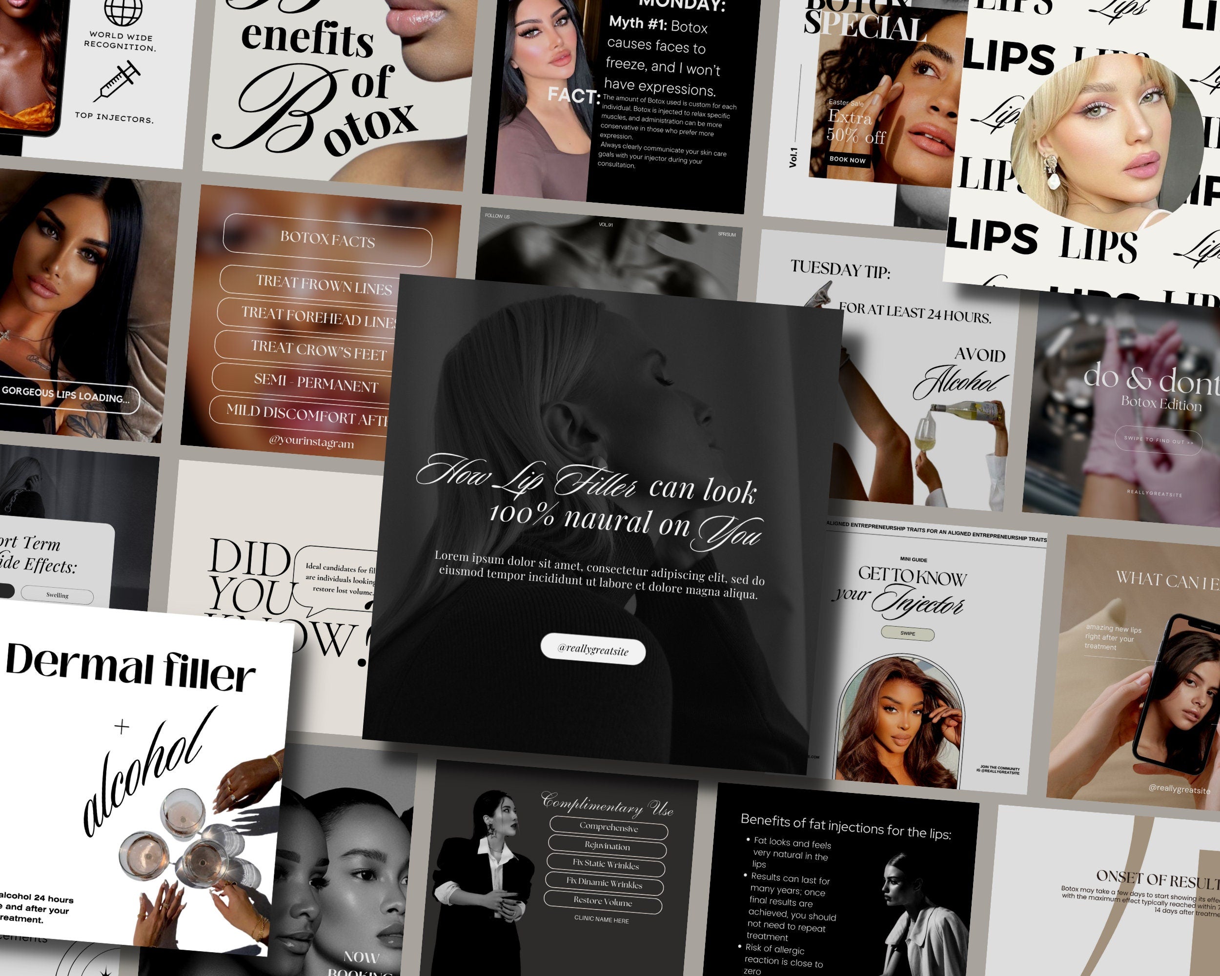 410 Botox and Filler Canva Template, Skincare Instagram templates, Nurse Injector Templates, Botox Templates, Medspa Templates,Branding Kit