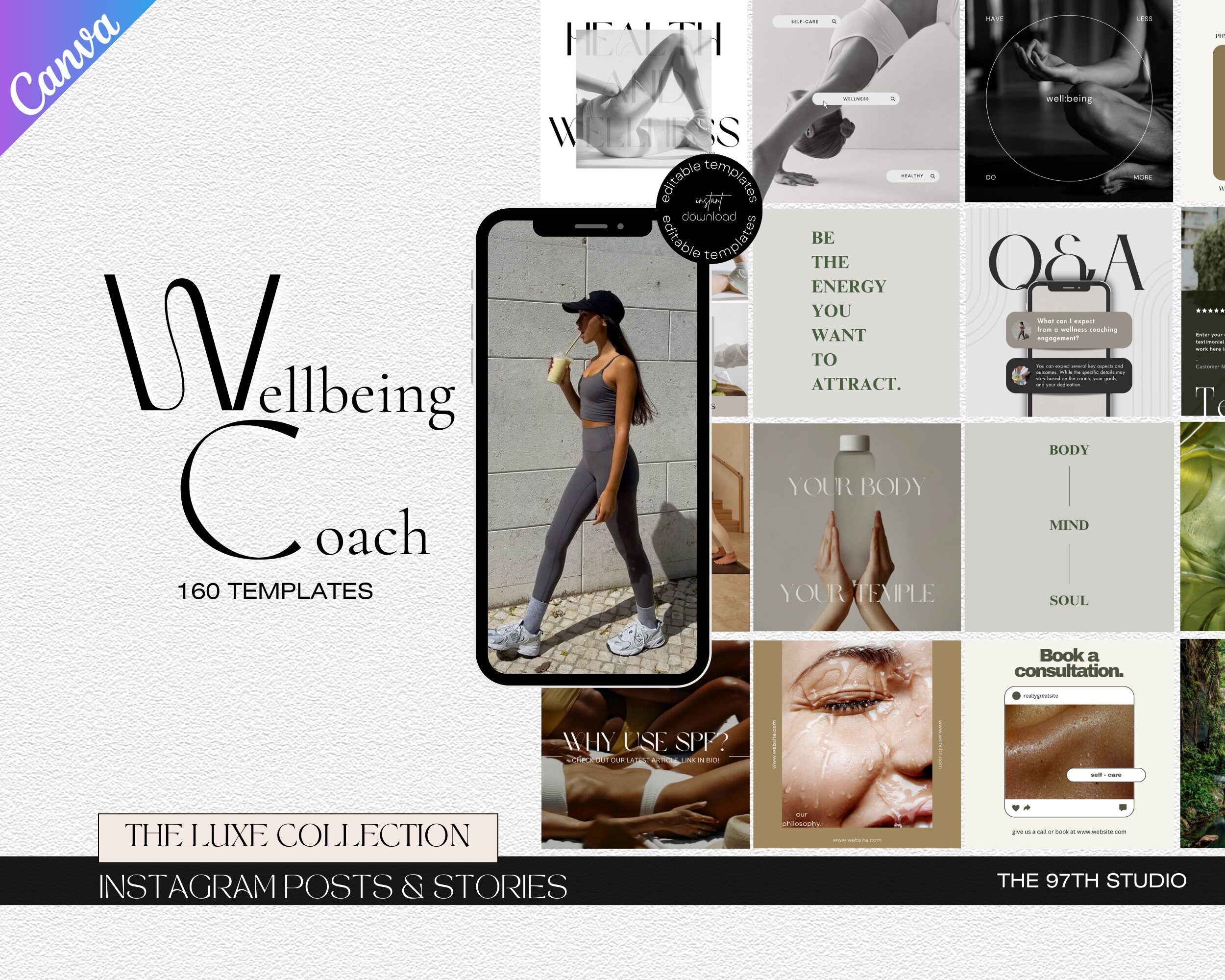 160 Wellbeing Coach Marketing Templates