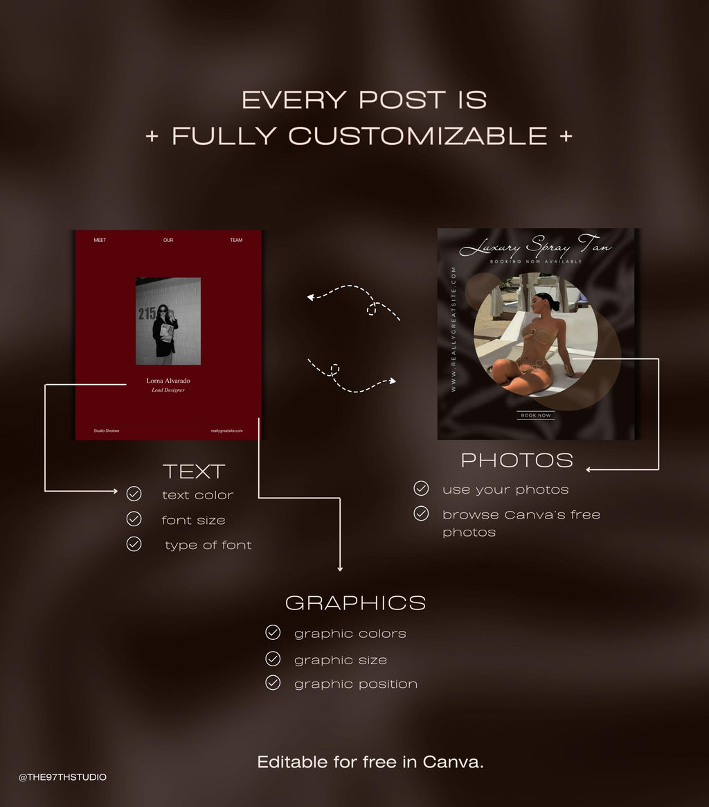 Luxury Burgundy Instagram Templates | Dark Red Instagram Posts | Business Instagram | Social Media Instagram Posts | Facebook Marketing Post
