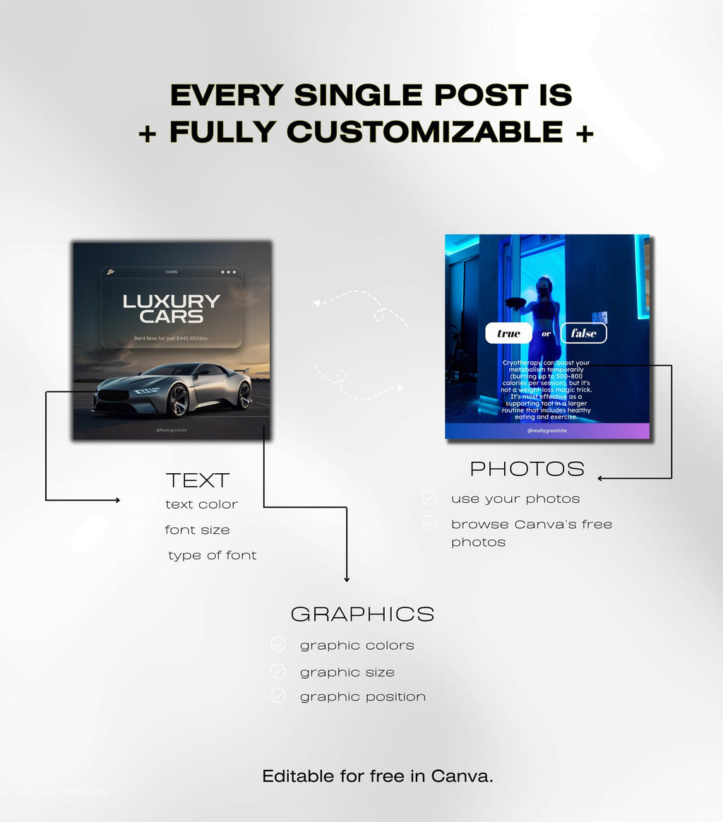 Car Dealership Instagram Templates | Luxe Gold Theme (Canva)