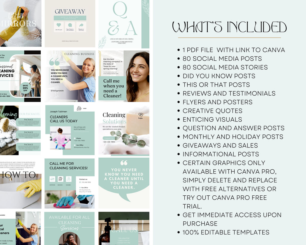 Cleaning Business Instagram, Professional Cleaner Marketing, Cleaning Instagram Templates, Business Social Media, Cleaning Business Content