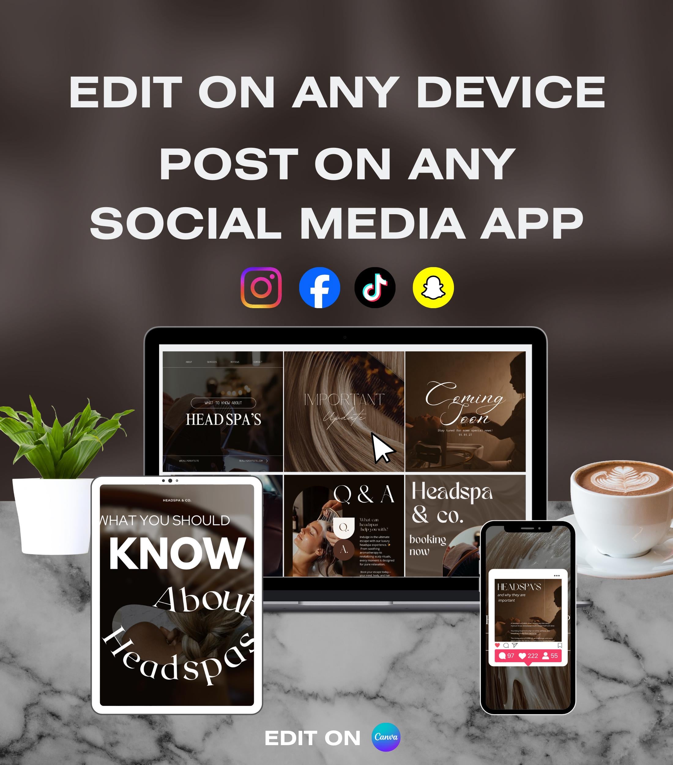 50 Spray Tanning Instagram Templates | Spray Tan Instagram Posts | Spray Tan Social Media | Beauty Business Instagram | Spray Tan Marketing