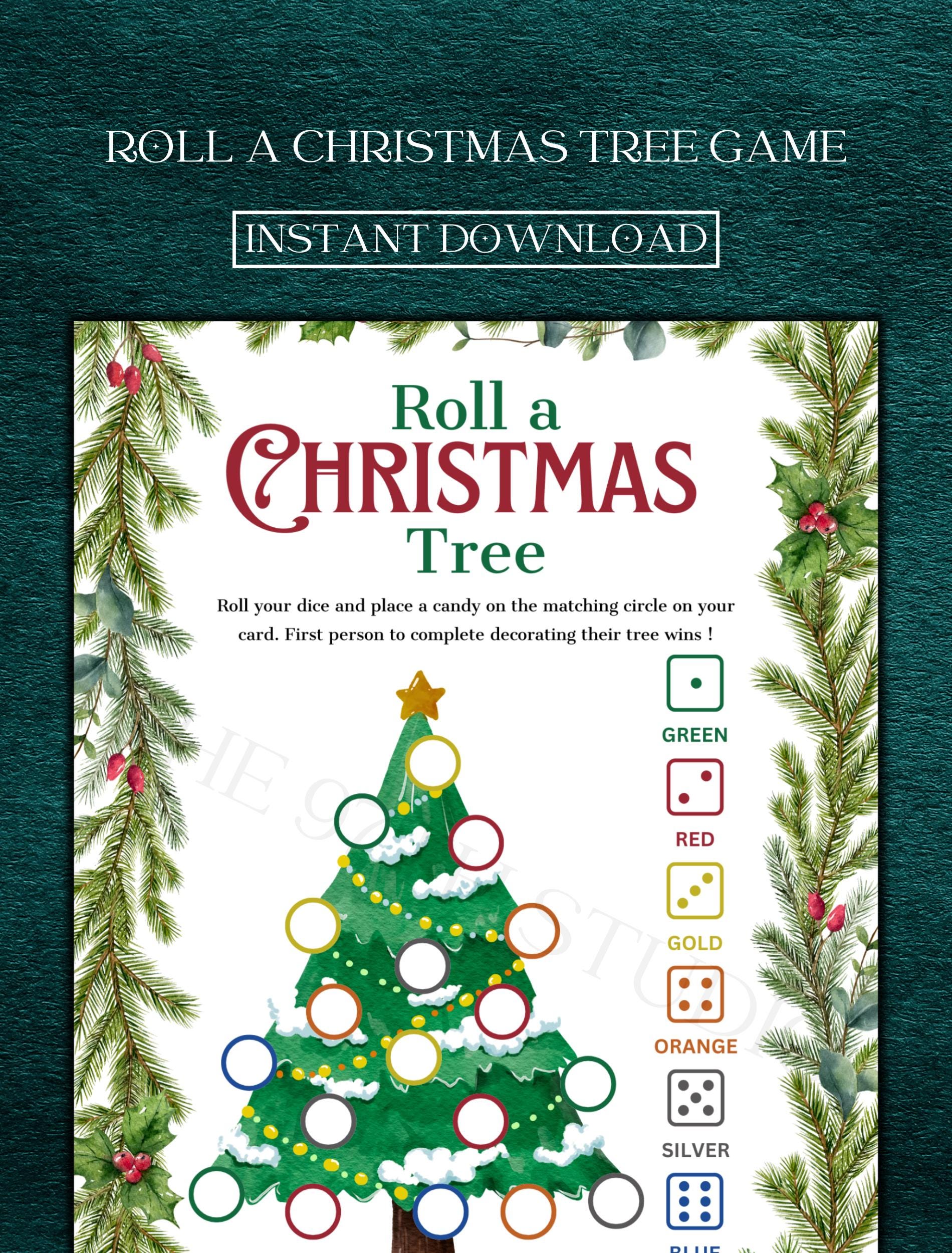 Roll a Christmas Tree Game | Office Christmas Party Game | Christmas Family Game | Printable Christmas Game | Holiday Party Game | Santa