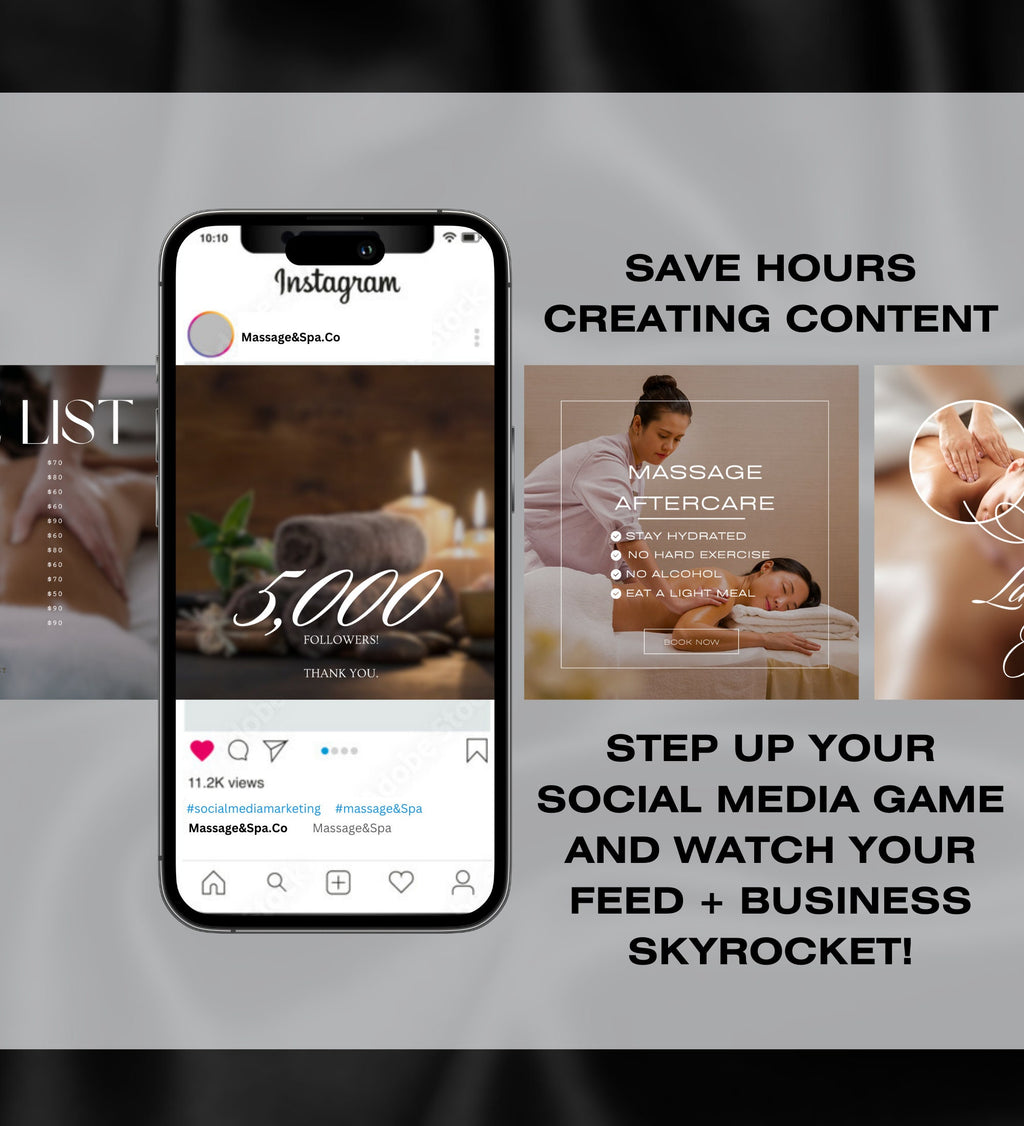 Massage Therapist Instagram Templates | Spa Social Media