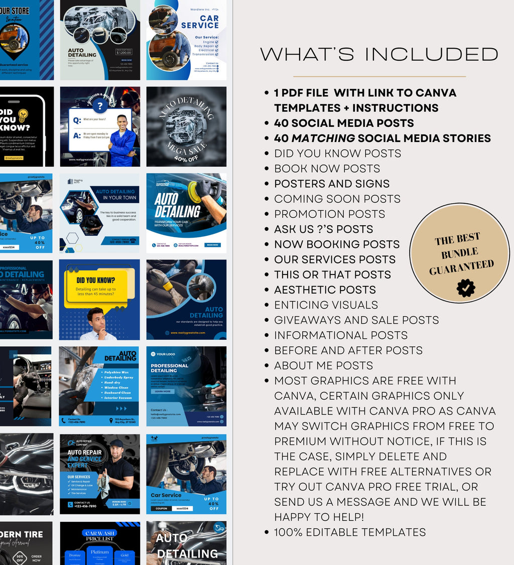 Auto Detailing Marketing | Auto Detailing Posts | Mechanic Social Media | Automotive | Auto Detailing Instagram Posts |Auto Repair Templates