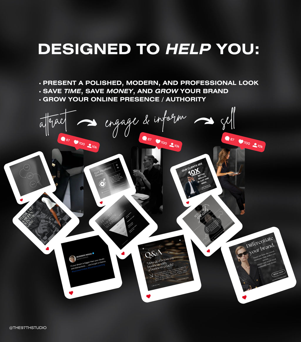 Business Coach Instagram Templates | Social Media Manager | Social Media Coaching | Business Coaching Instagram | Life Coach | Entrepreneur