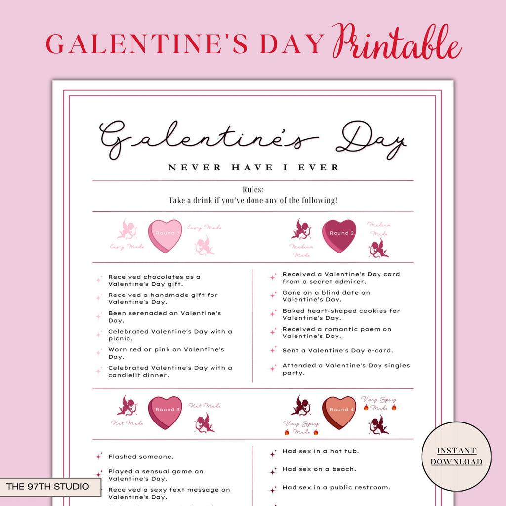 Galentines Day Games Printable Adult Valentine's Day Party Ladies Night Game Ideas Girls Night In Galentines Day Game Fun Office Party Games