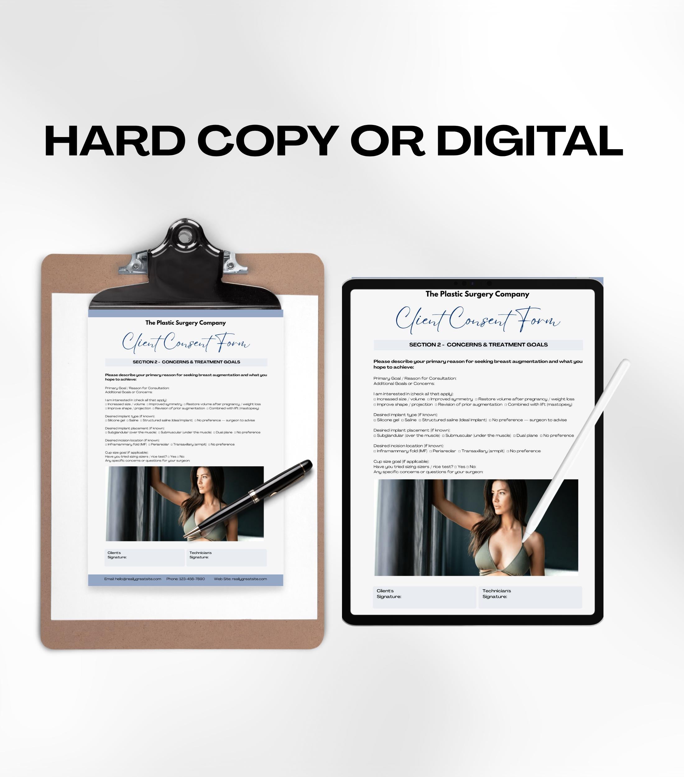 BREAST AUGMENTATION Forms Bundle, Plastic Surgery Client Intake, Consent, Photo Release, Aftercare Forms (Canva Template) Medical Forms