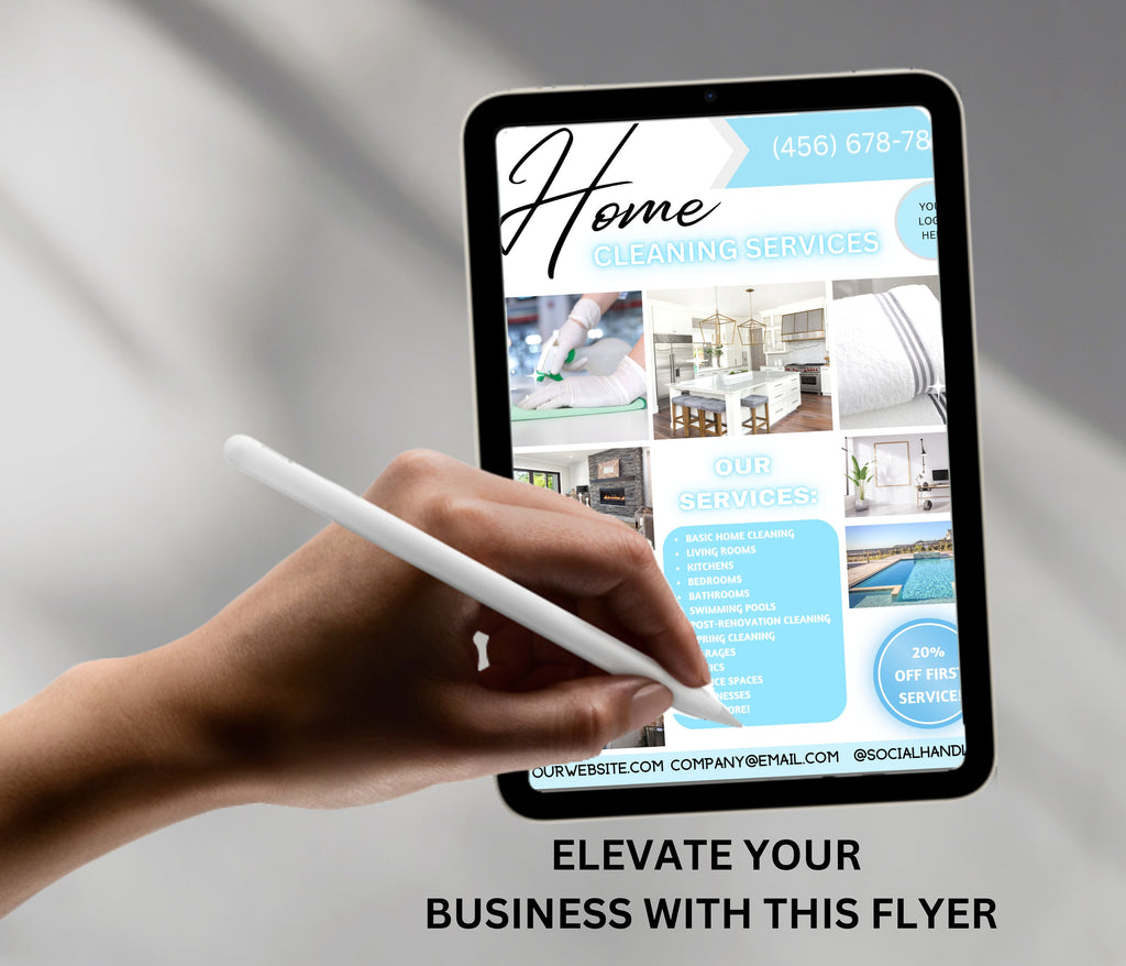 Cleaning Service Flyer, Housekeeping Business, Editable Canva Template
