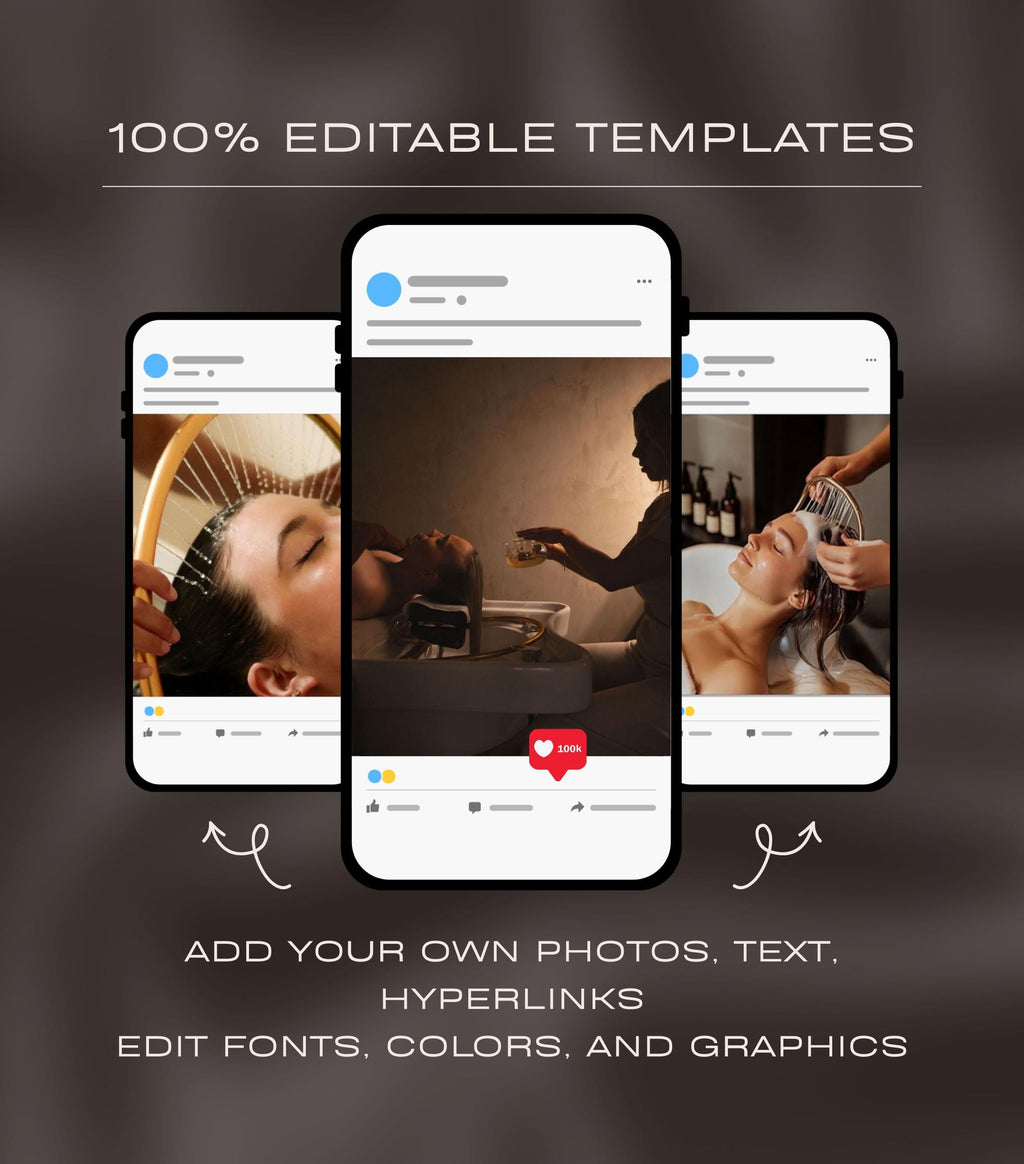 Luxury Head Spa Instagram Templates | Salon Social Media | Japanese Headspa Instagram Templates