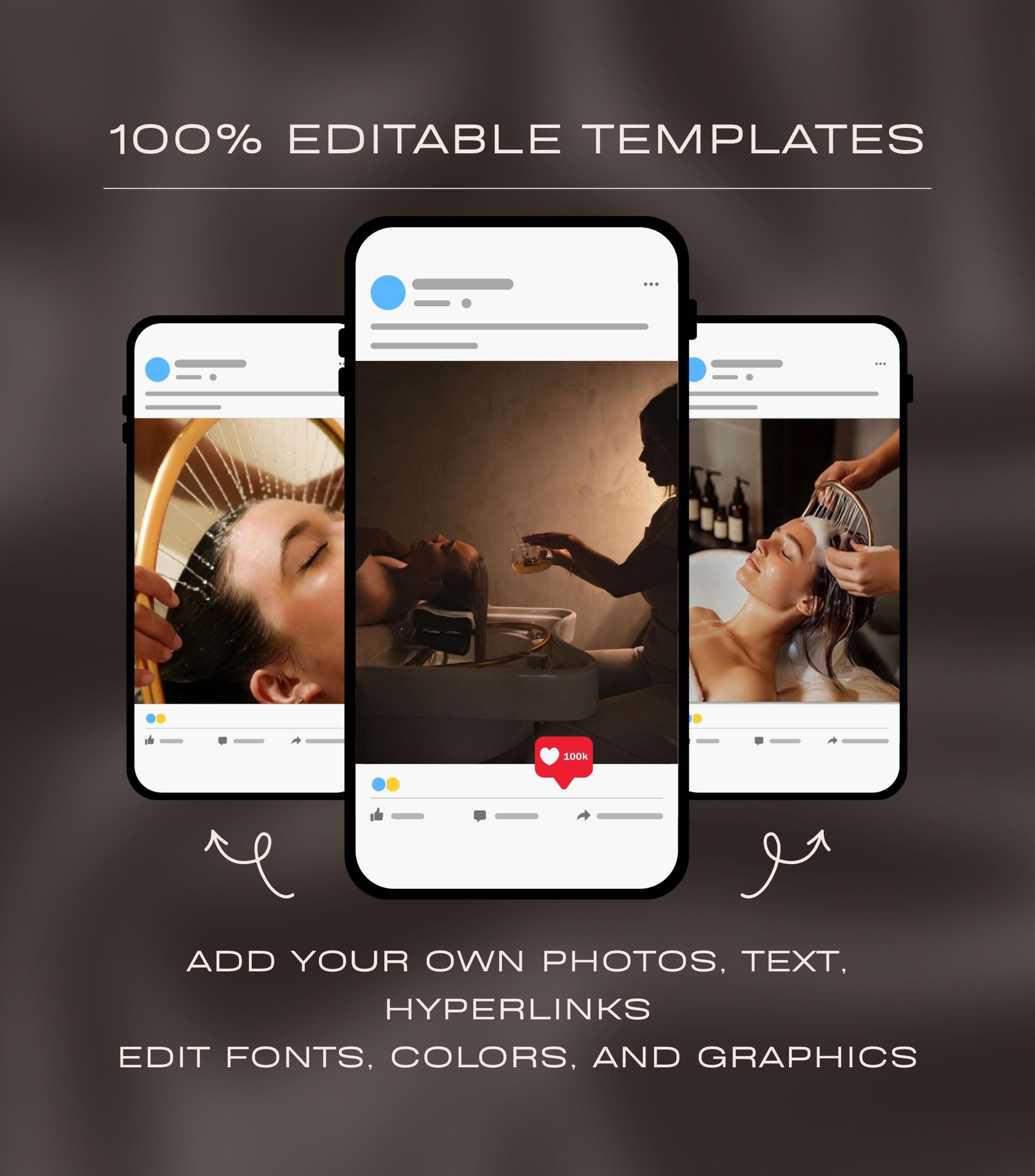 Luxury Head Spa Instagram Templates | Salon Social Media | Japanese Headspa Instagram Templates
