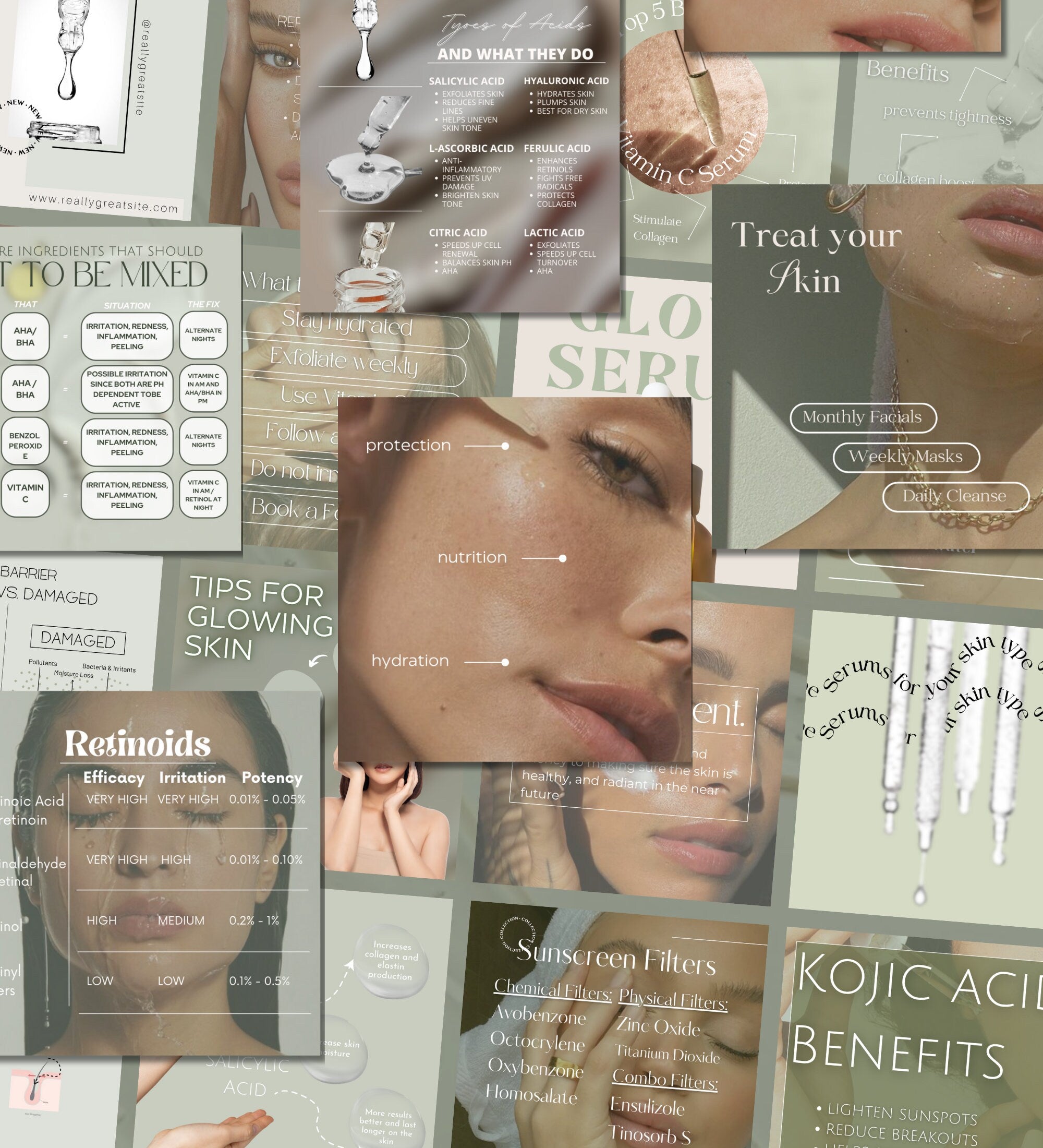Skincare Instagram Posts | Skincare Canva Templates | Esthetician | Skincare Posts | Skincare Social Media Instagram  | Acne | Dermatologist