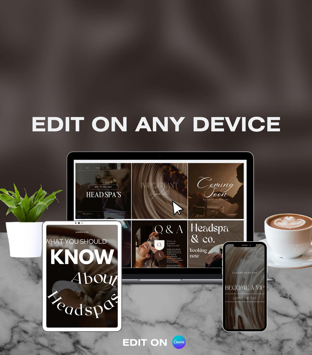 Luxury Head Spa Instagram Templates | Salon Social Media | Japanese Headspa Instagram Templates