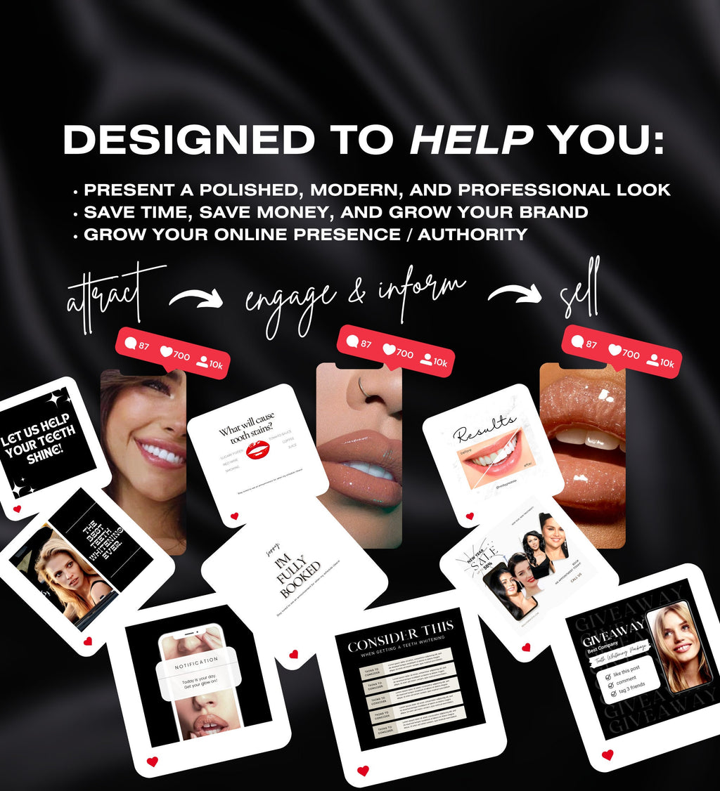 240 Teeth Whitening Instagram Templates | Teeth Whitening Instagram Templates | Teeth Whitening Posts | Teeth Whitening Social Media Posts