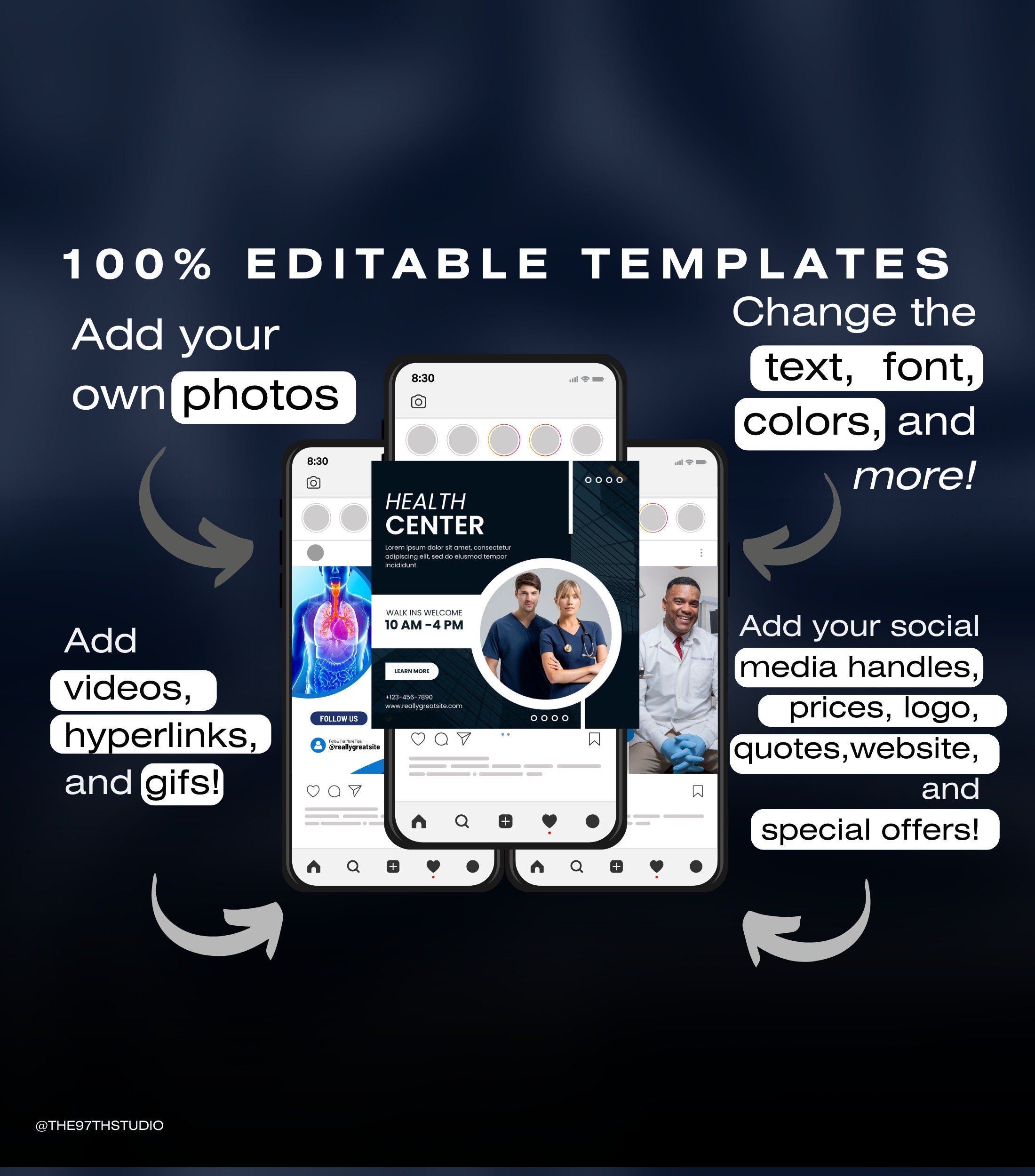160 Medical Clinic and Hospital Instagram Templates
