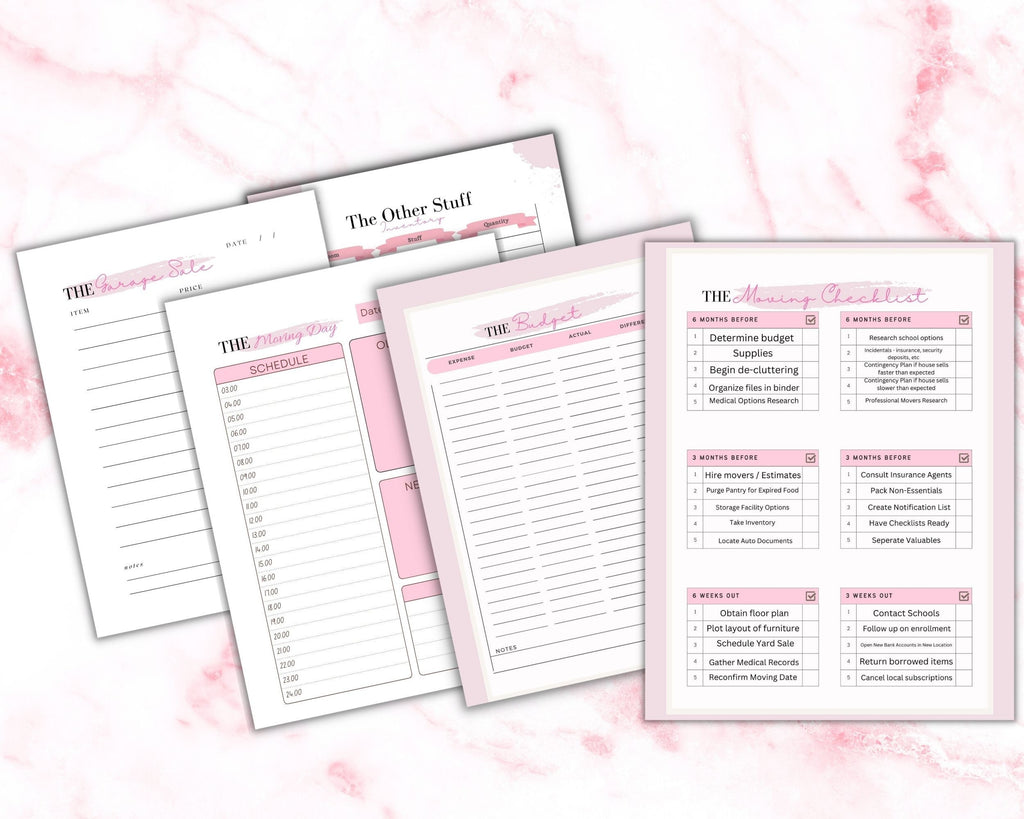 Moving Planner Printable, Relocation Checklist, Packing Guide (Digital Download)