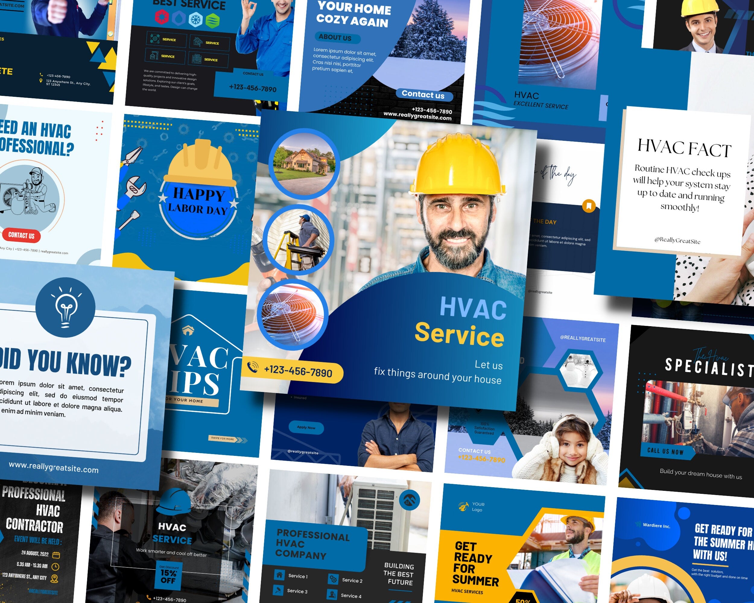 230 HVAC Instagram Template Posts for Small Business