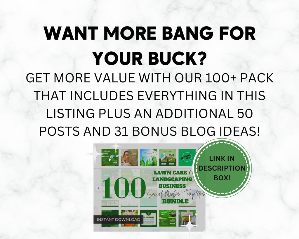 Lawn Care Social Media Templates | Landscaping Posts (Digital Download)