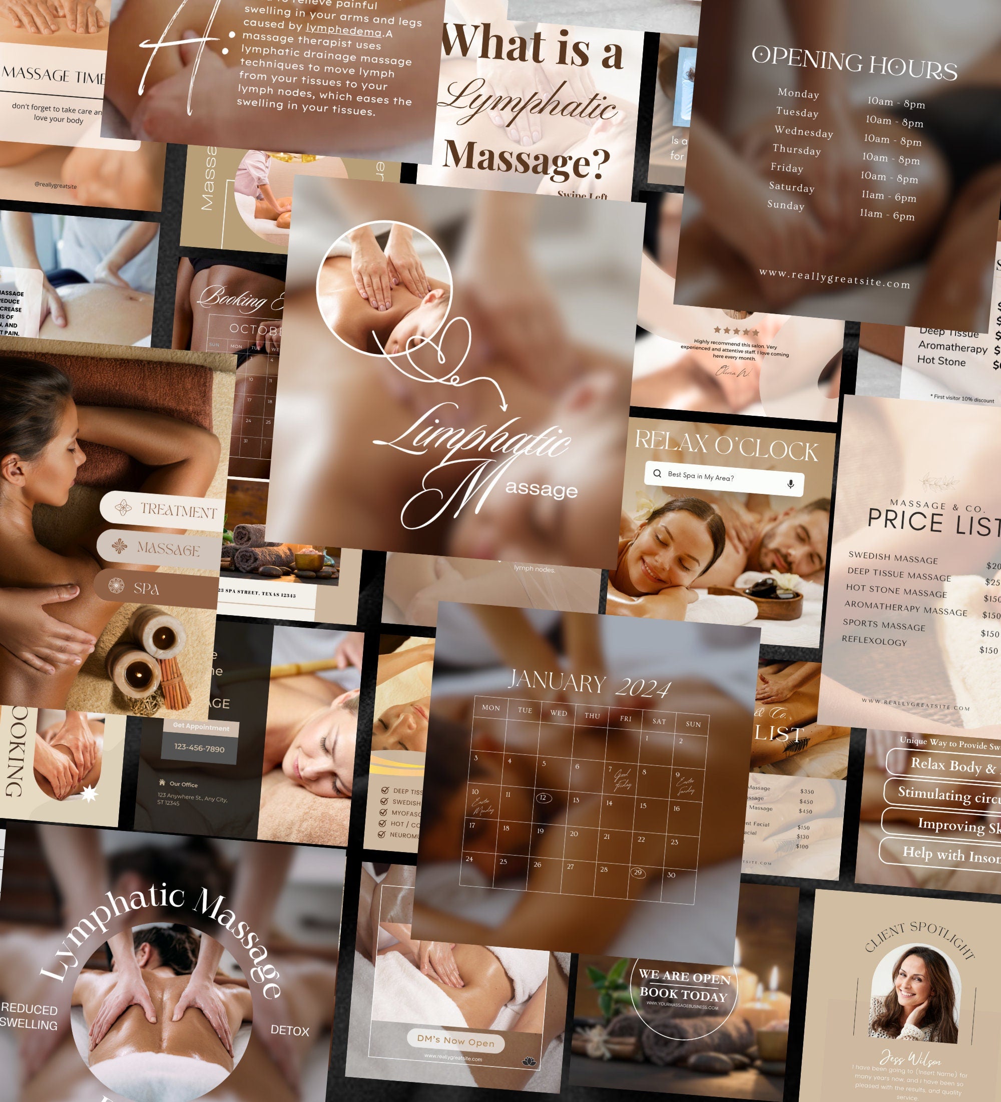 Massage Therapist Instagram Templates | Spa Social Media