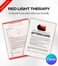 Red Light Therapy Business Forms, Red Light Therapy Consultation Forms, Red Light Therapy Aftercare, Consent Form, Aftercare Instructions