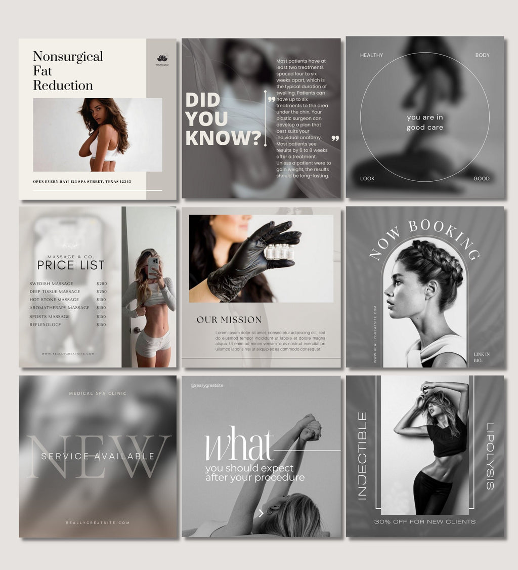 FAT DISSOLVE Instagram Posts | Injectable Lipolysis Instagram Templates | Lipolytic injections Instagram Posts | Fat Dissolving Injections